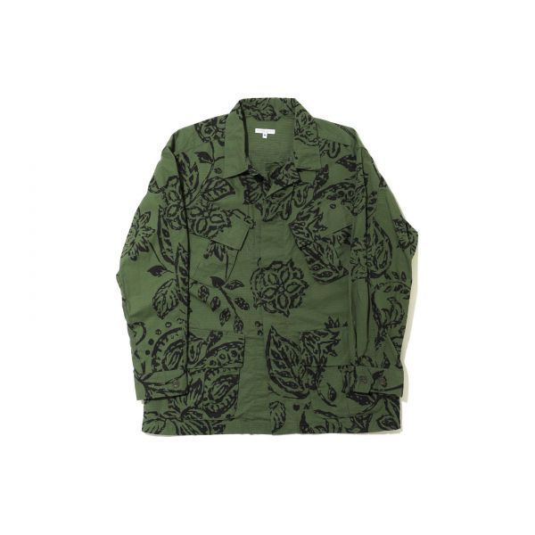 271730 ENGINEERED GARMENTS Jungle Fatigue Jacket Olive Floral Print Ripstop (MP243-CT243) (정글 퍼티그 자켓 플로럴 프린트 립스탑)