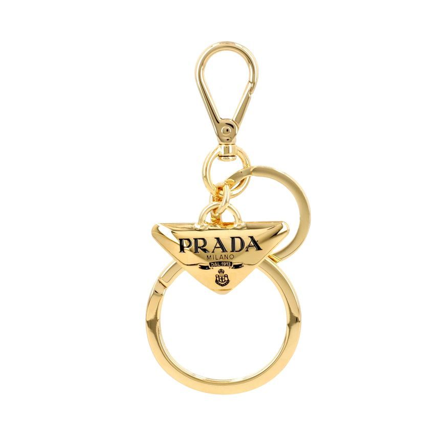 Prada triangle-logo Keychain | Silver | FARFETCH Brand New Prada Logo Triangle Keychain display picture 1