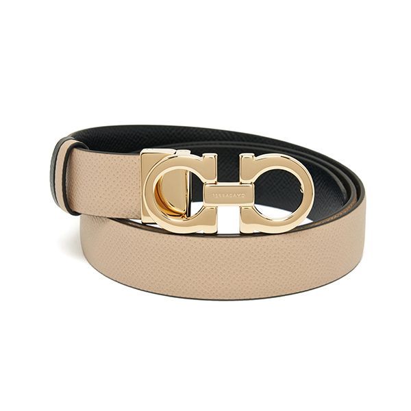Salvatore Ferragamo Gancini Macadamia Beige/Black Reversible  display picture 3