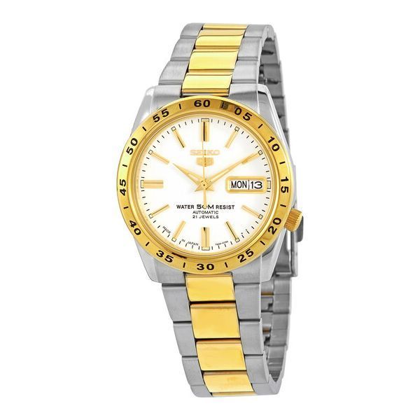 세이코(Seiko) | 5 오토매틱 화이트 다이얼 시계 | 트렌비