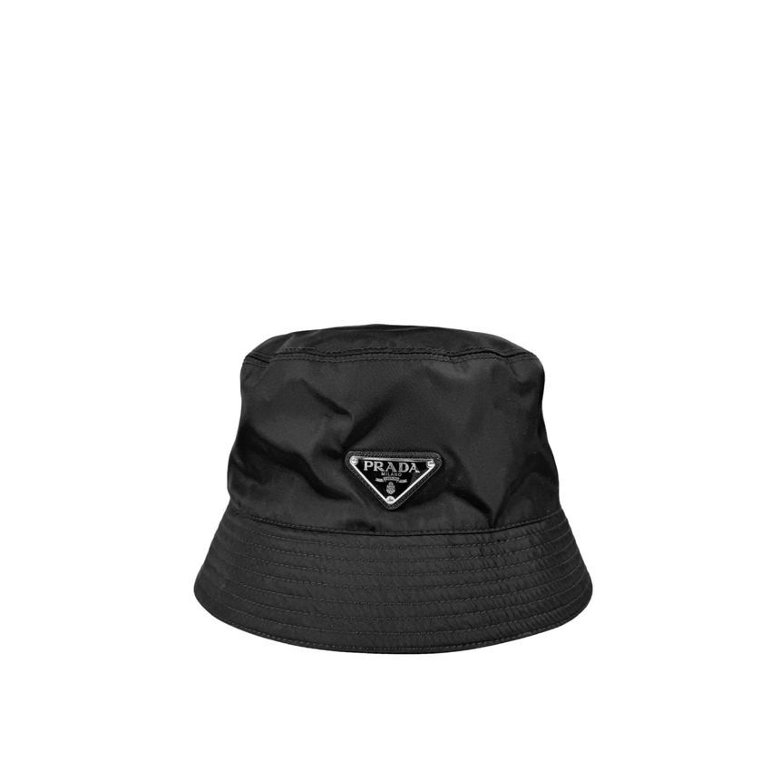 Prada Milano Bucket Hat Black Nylon Metal Triangle Center Logo Genuine OSFM Prada | Accessories | Prada Bucket Hat | Poshmark main image 3