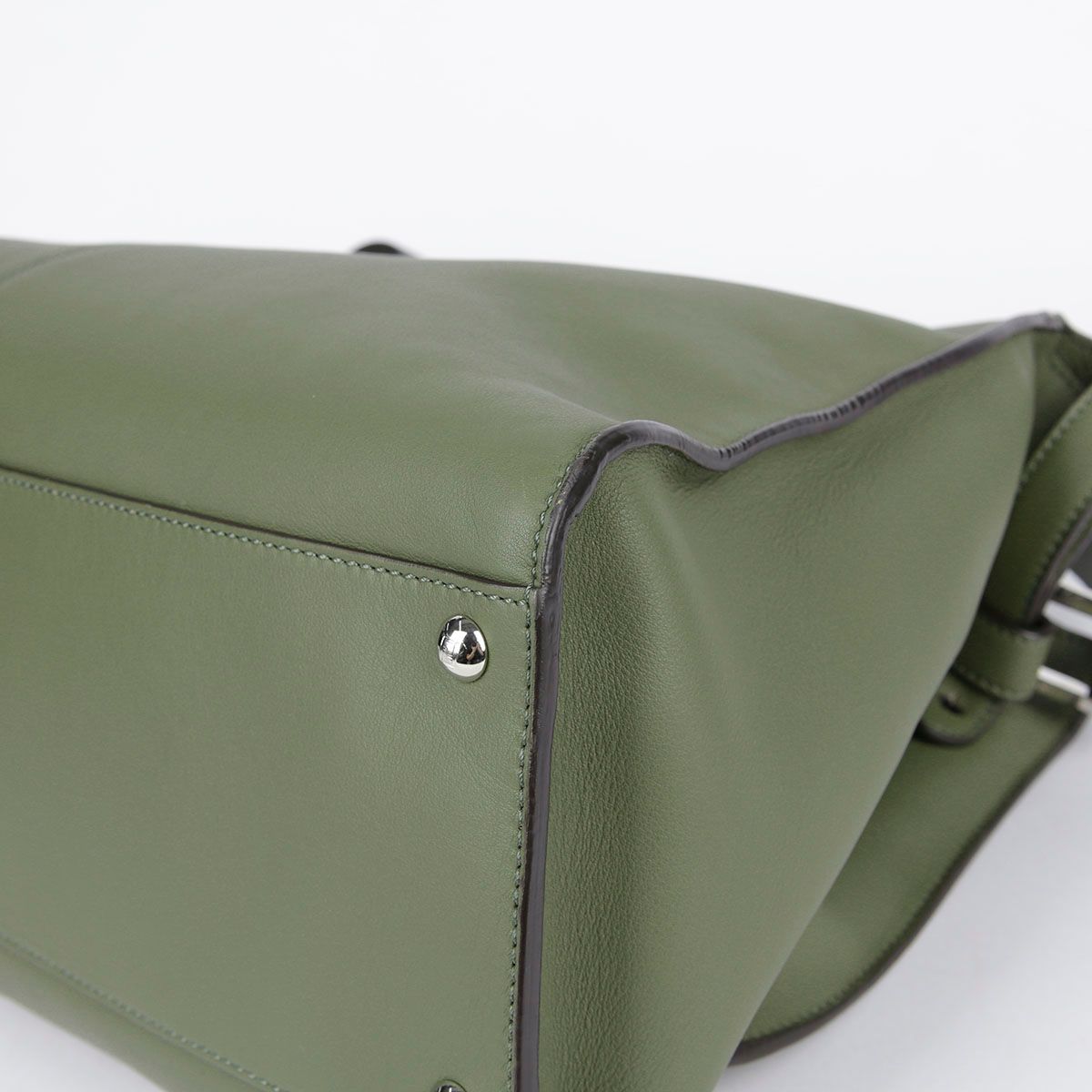 Fendi Khaki Leather Motif X Light Peekaboo Shoulder Bag