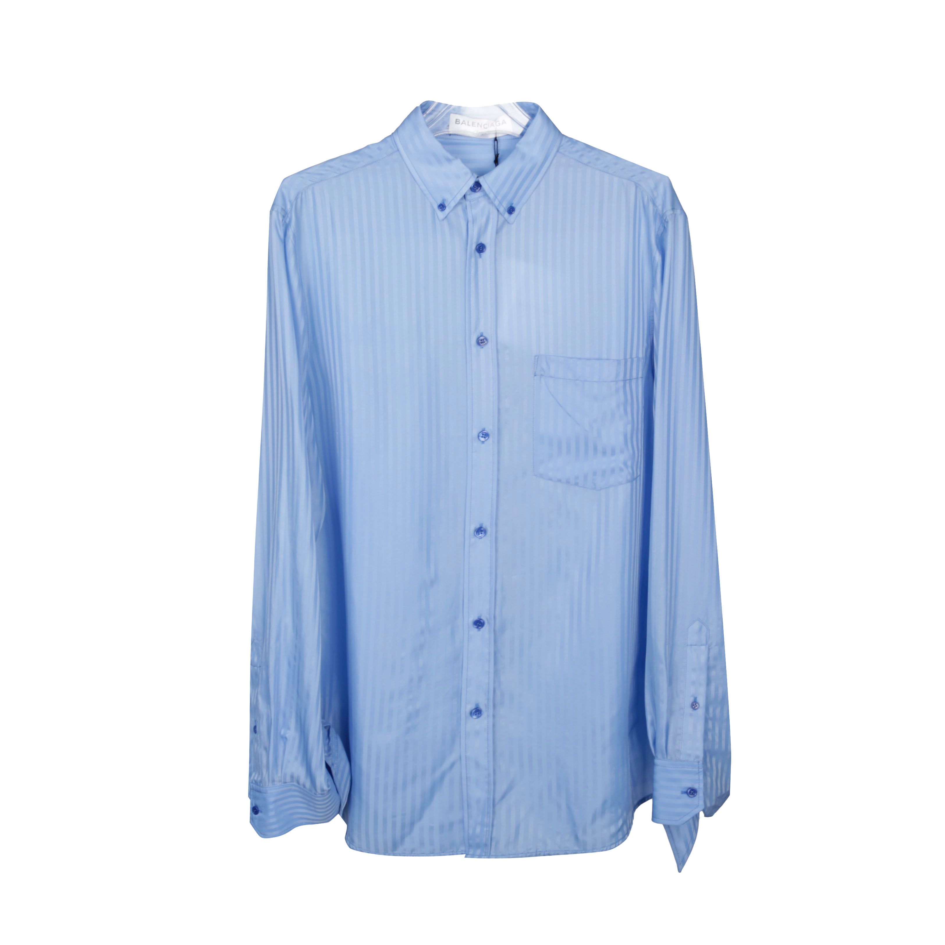 【関税&送料込】Balenciaga Blue Poplin Shirt Dress Cotton poplin shirt dress in blue - Balenciaga | Mytheresa