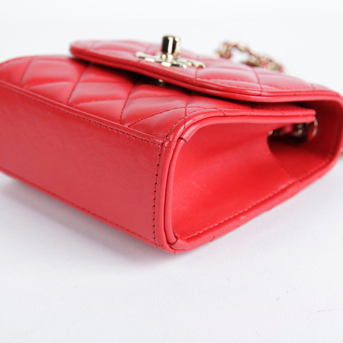 CHANEL Mini Red Lamb Trendy CC Shoulder and Crossbody Bag