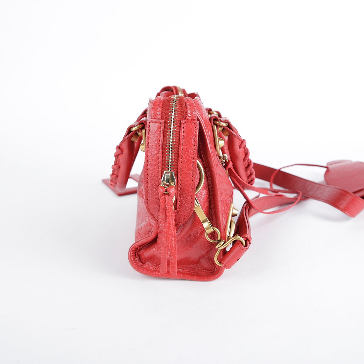 Balenciaga Mini Red Leather Metallic Edge City Tote and Balenciaga Mini Red Leather Metallic Edge City Tote and