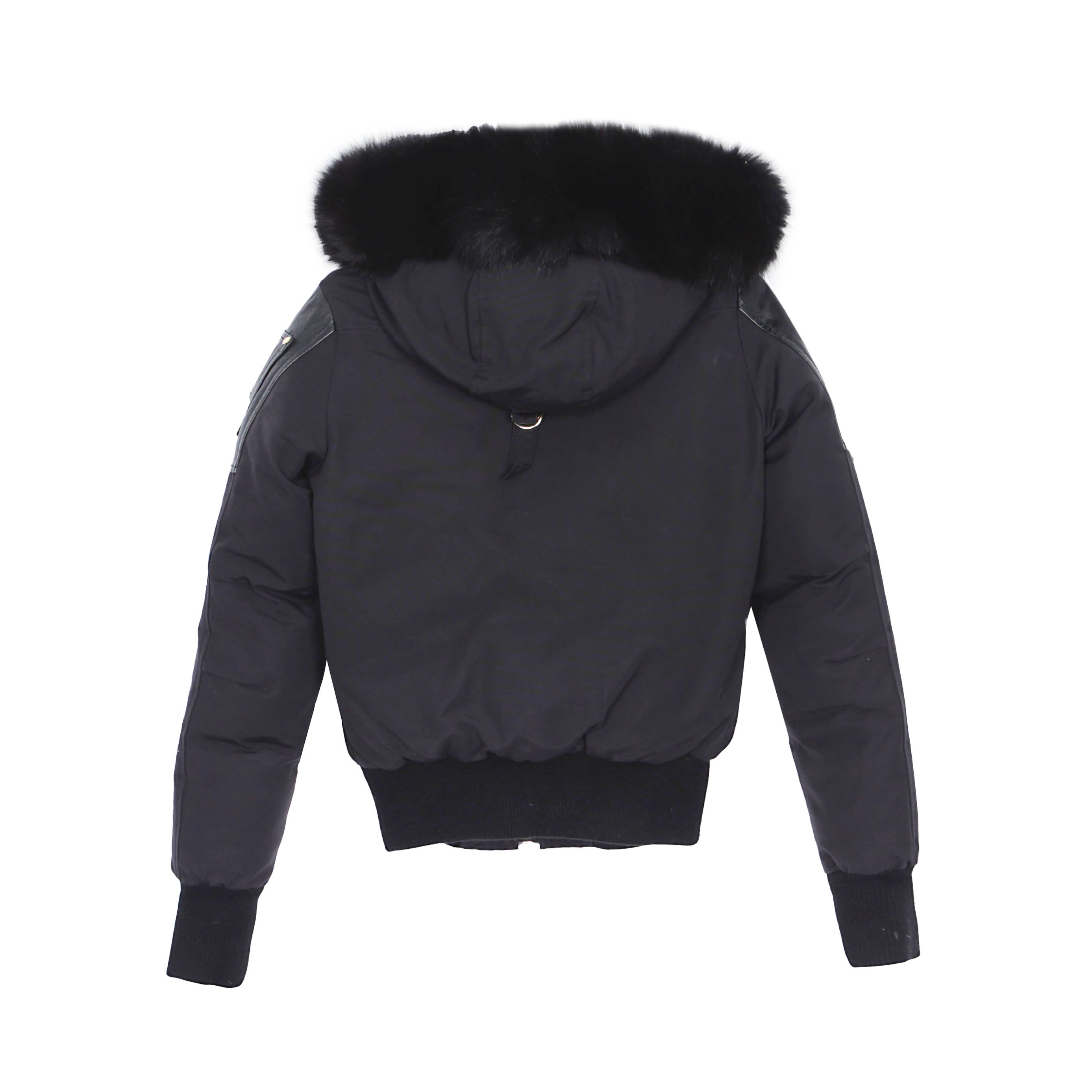 Moose Knuckles Black Fox Fur Trim Gold-plated Leather Patch Moose Knuckles Black Fox Fur Trim Gold-plated Leather Patch