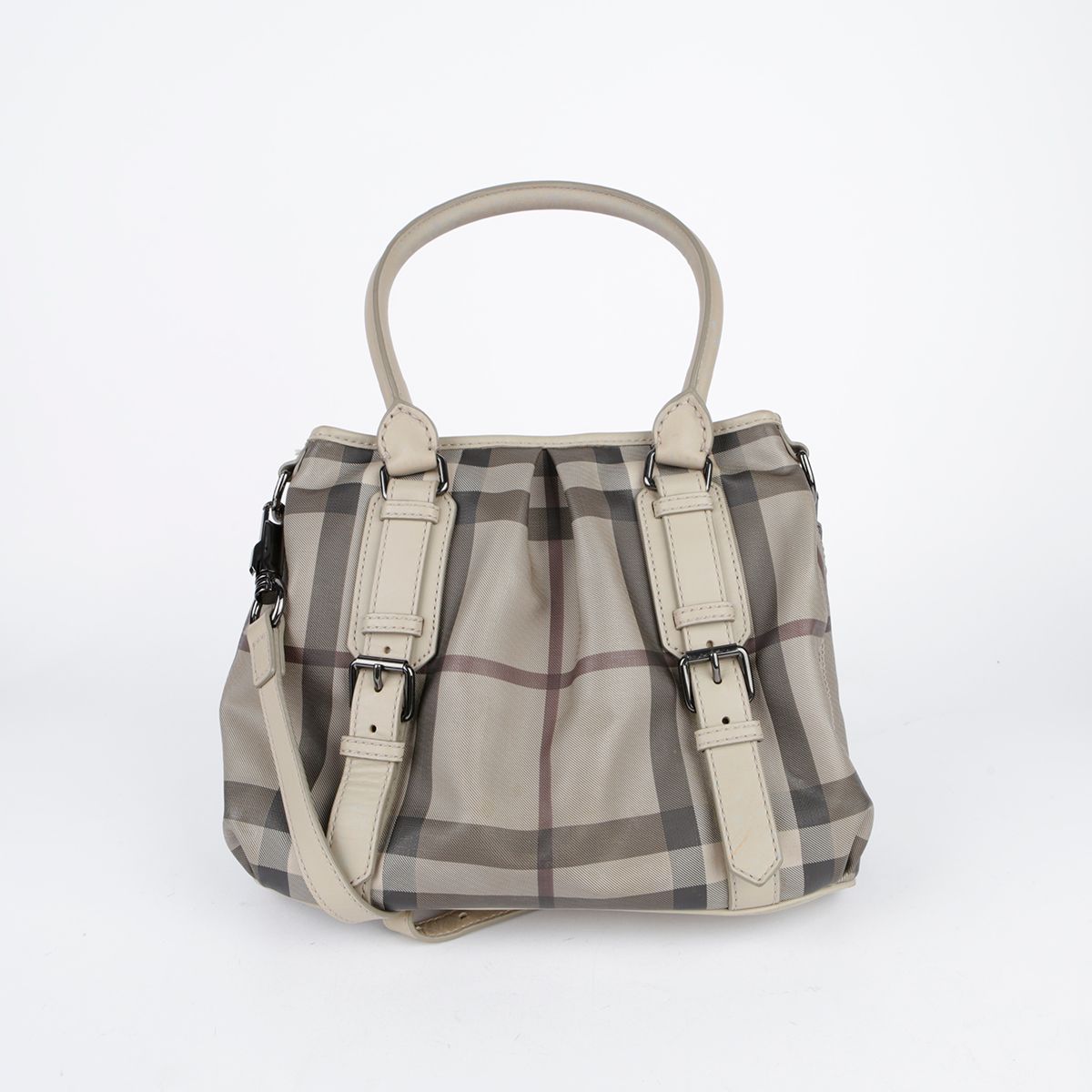 【関税&送料込】Burberry Embroidered Canvas Medium Check Sho Burberry Check E-Canvas Tote Bag - Bergdorf Goodman