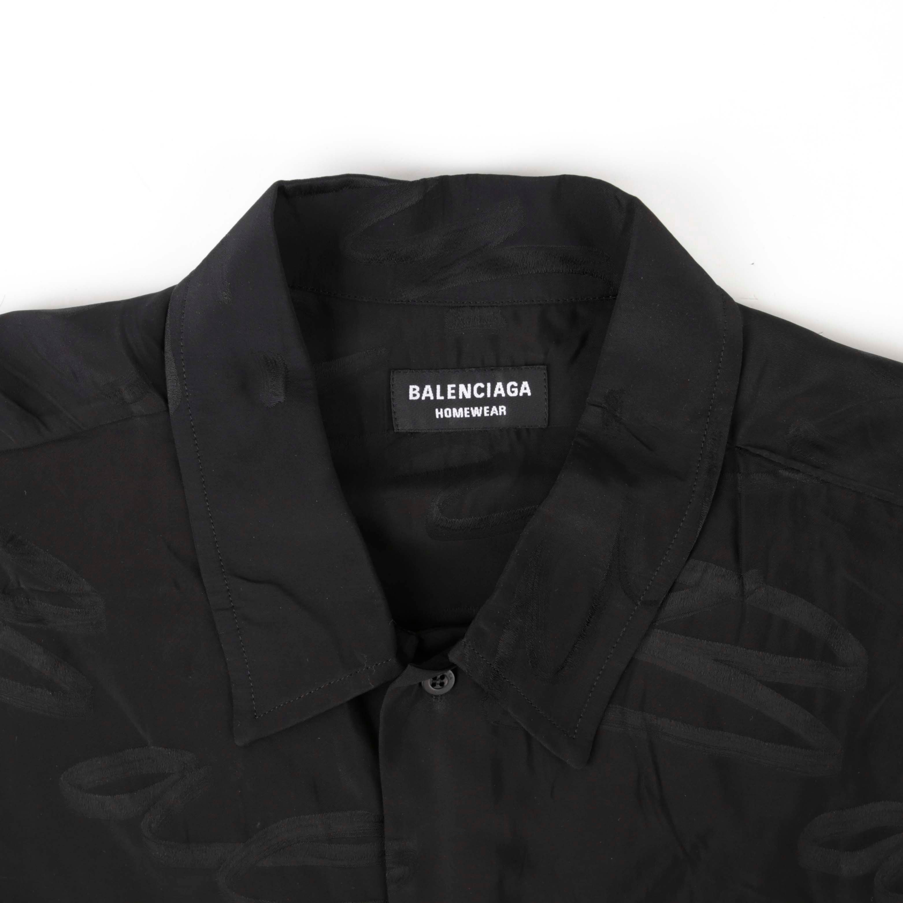 Balenciaga Black Logo Oversized Short-Sleeve Shirt 681813 | eBay