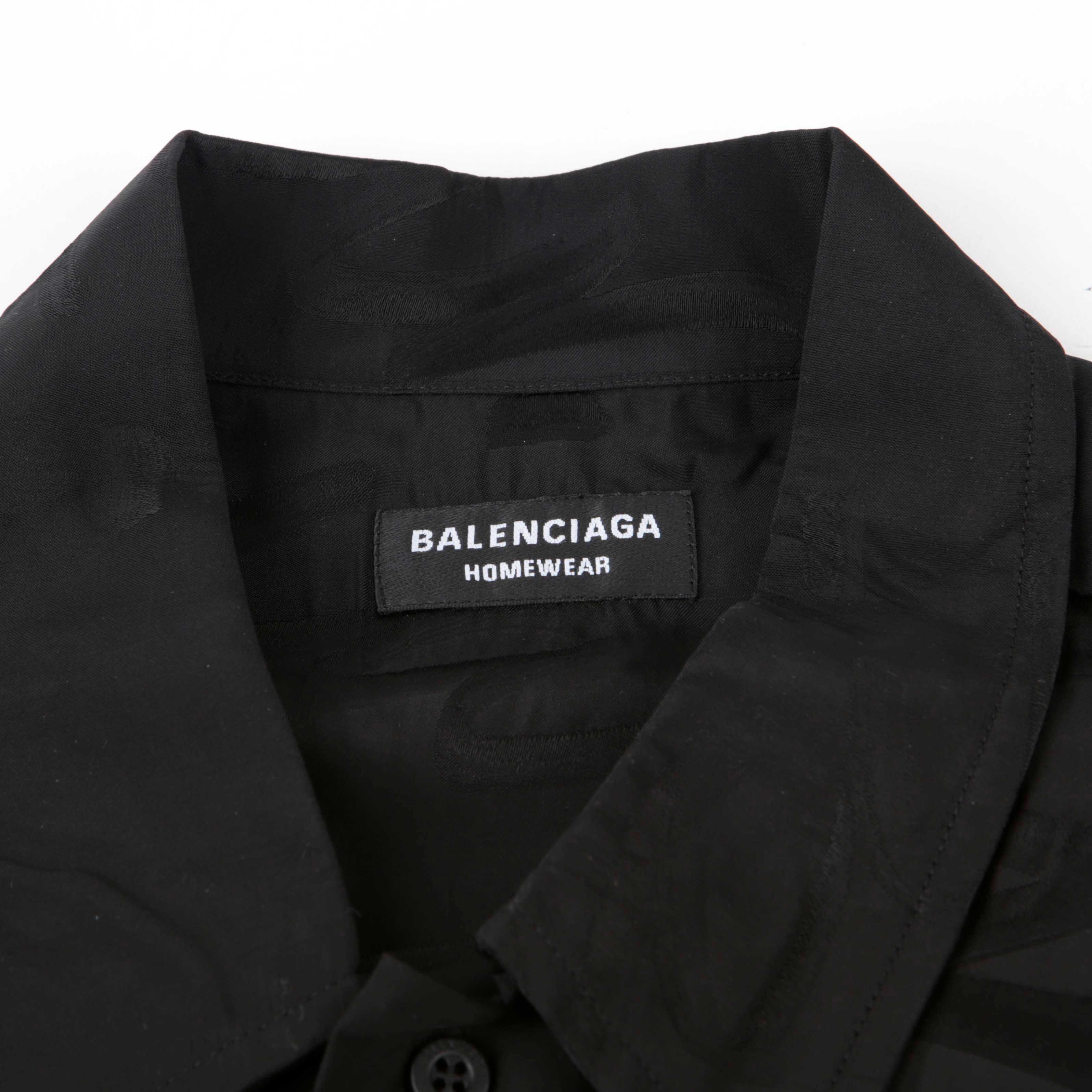 Balenciaga Black Logo Oversized Short-Sleeve Shirt 681813 | eBay