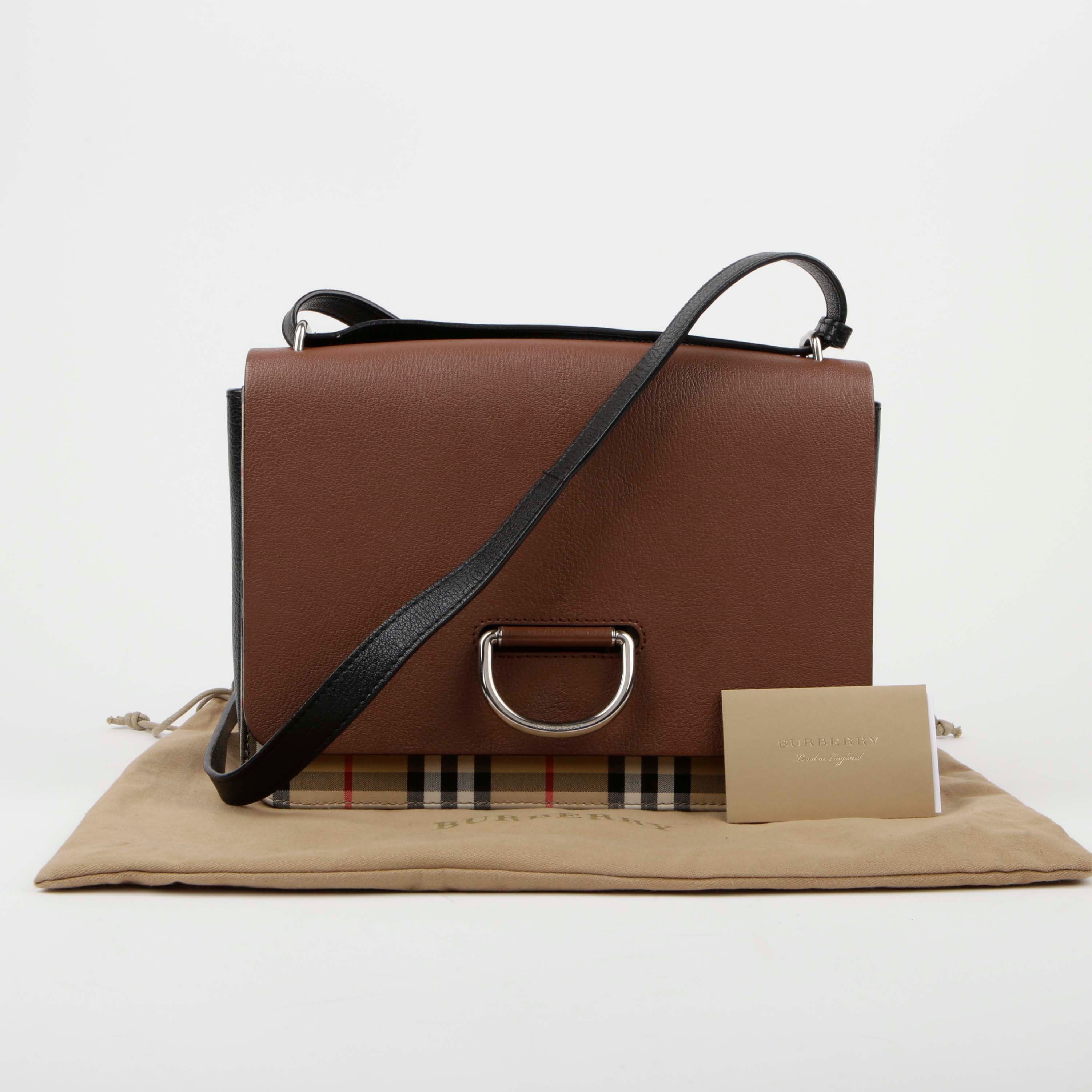 Burberry Vintage Check Trim D-Ring Shoulder & Crossbody Bag