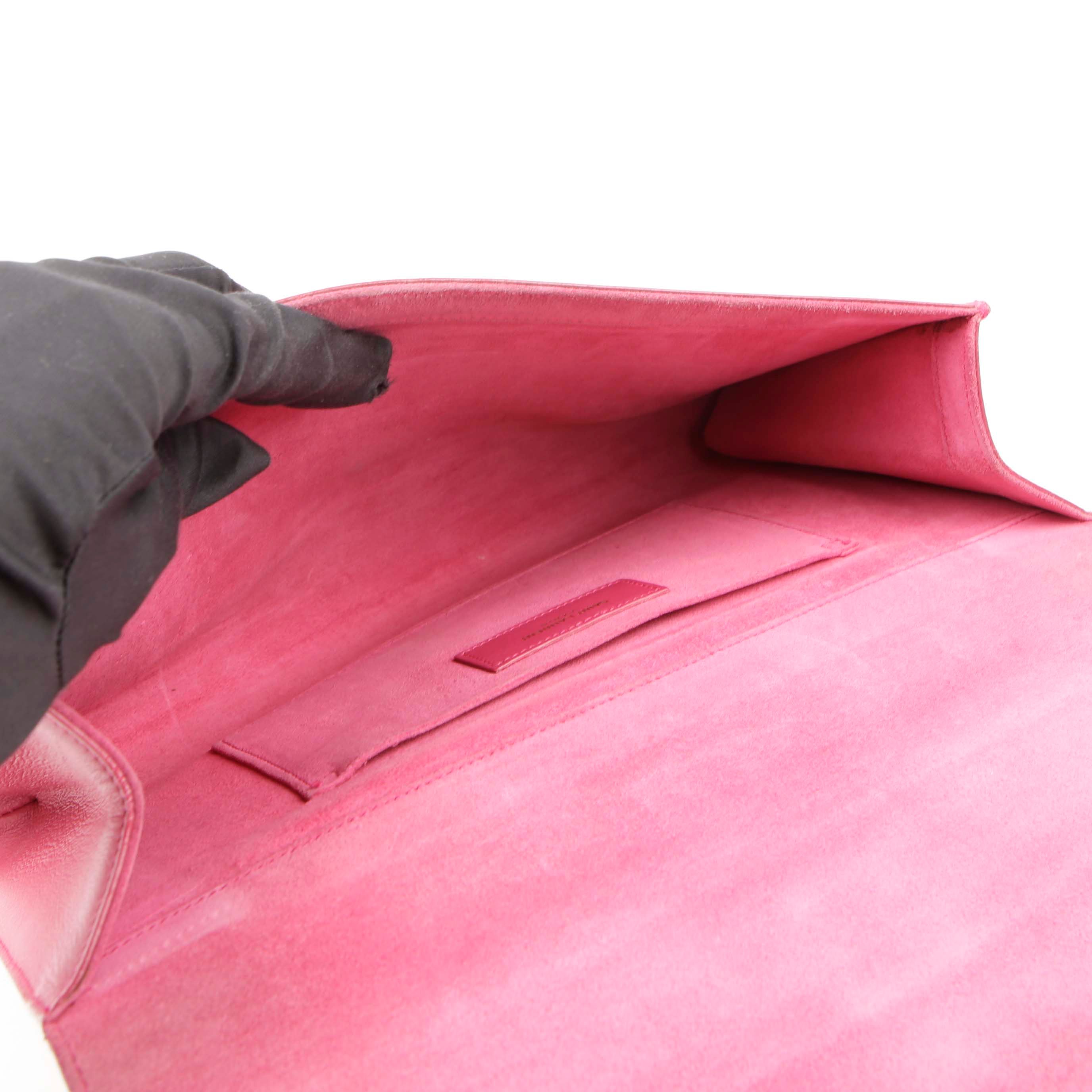 Saint Laurent Pink Leather Cabas Chyc Clutch 311213 48977852