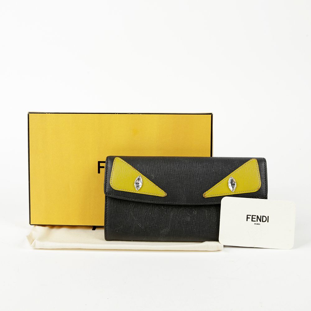 Fendi Black Leather Monster Long Wallet 8M0340 | eBay Fendi Black Leather Monster Long Wallet 8M0340 | eBay