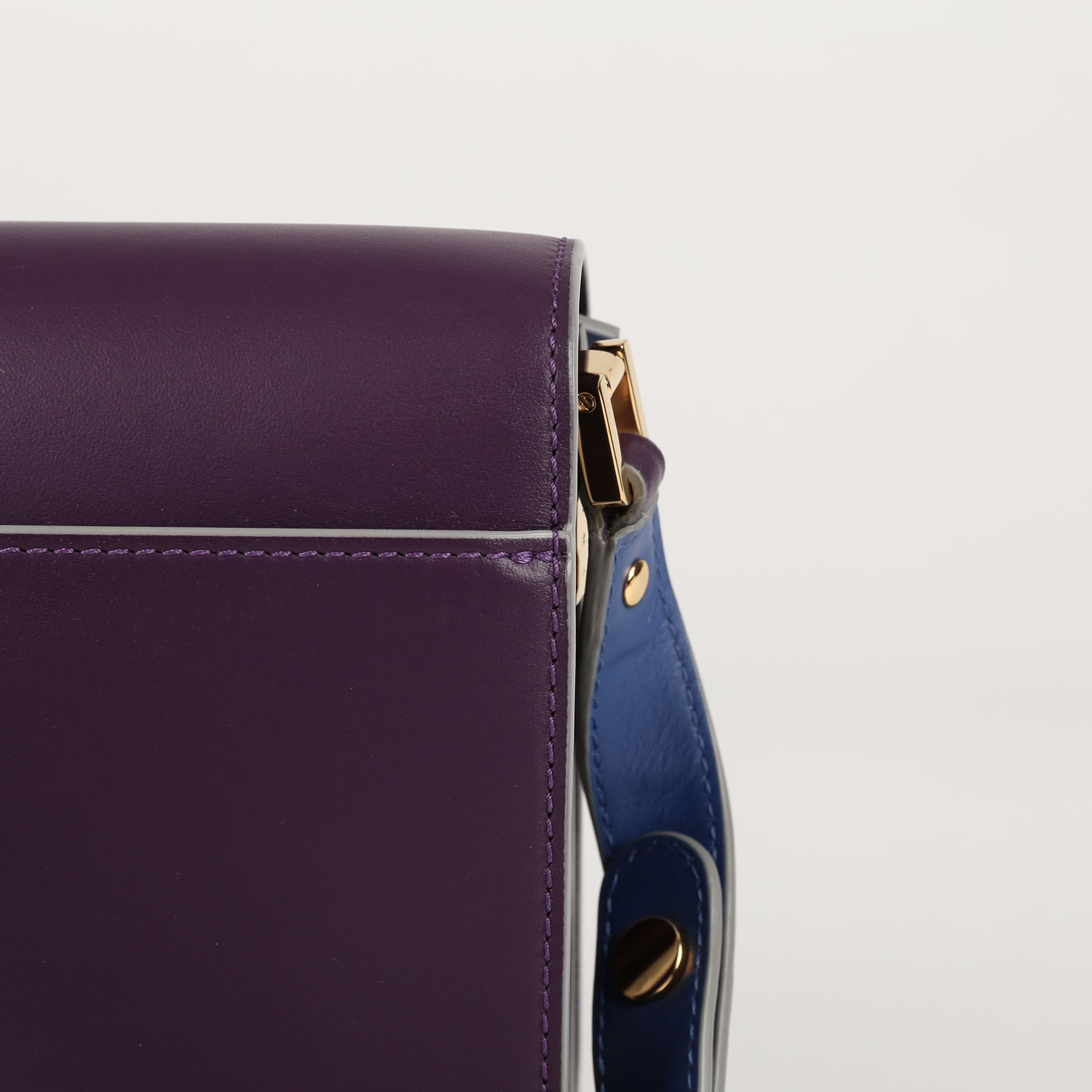 Marni Medium Purple Leather Trunk Shoulder and Crossbody Bag