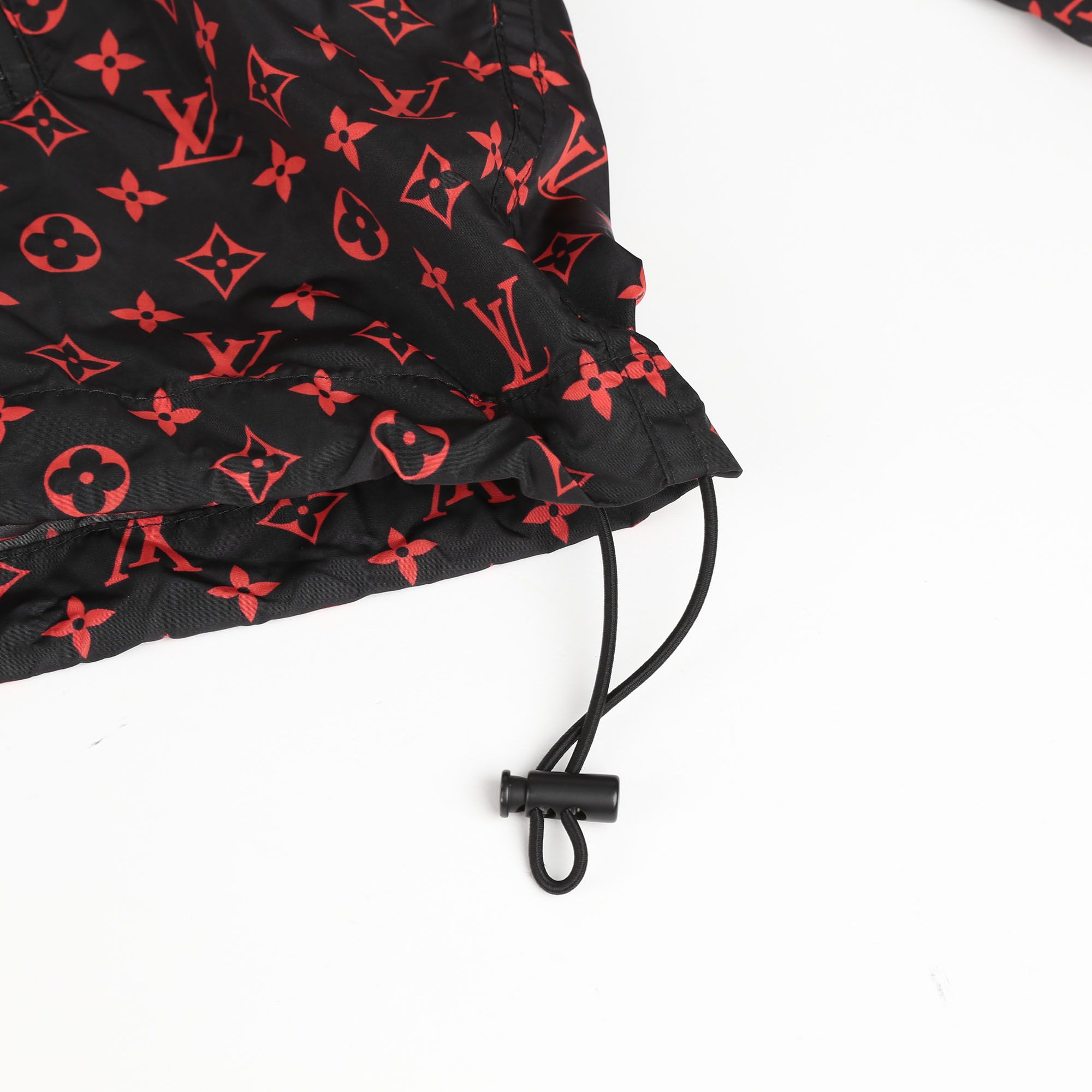 【送料0円】 Louis Vuitton Monogram Nylon Shorts Hoodie Jacket Red 34 トップス