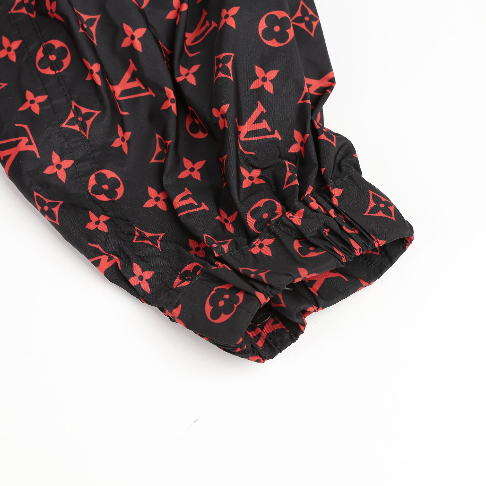 Louis Vuitton Monogram Nylon Shorts Hoodie Jacket Red 34