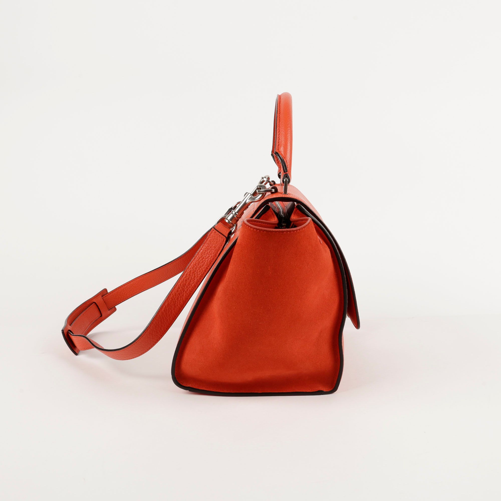 Celine Small Orange Leather Trapeze Tote and Shoulder Bag Celine Small Orange Leather Trapeze Tote and Shoulder Bag