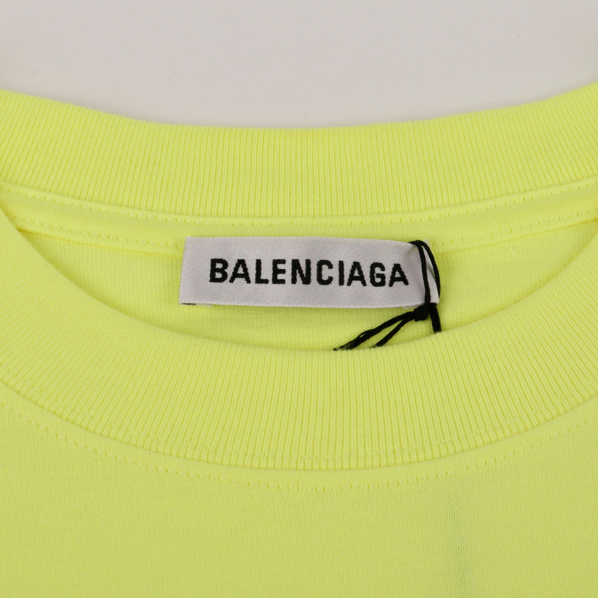 Balenciaga Neon Color Cotton Wave Logo T-Shirt 641655 Balenciaga Neon Color Cotton Wave Logo T-Shirt 641655