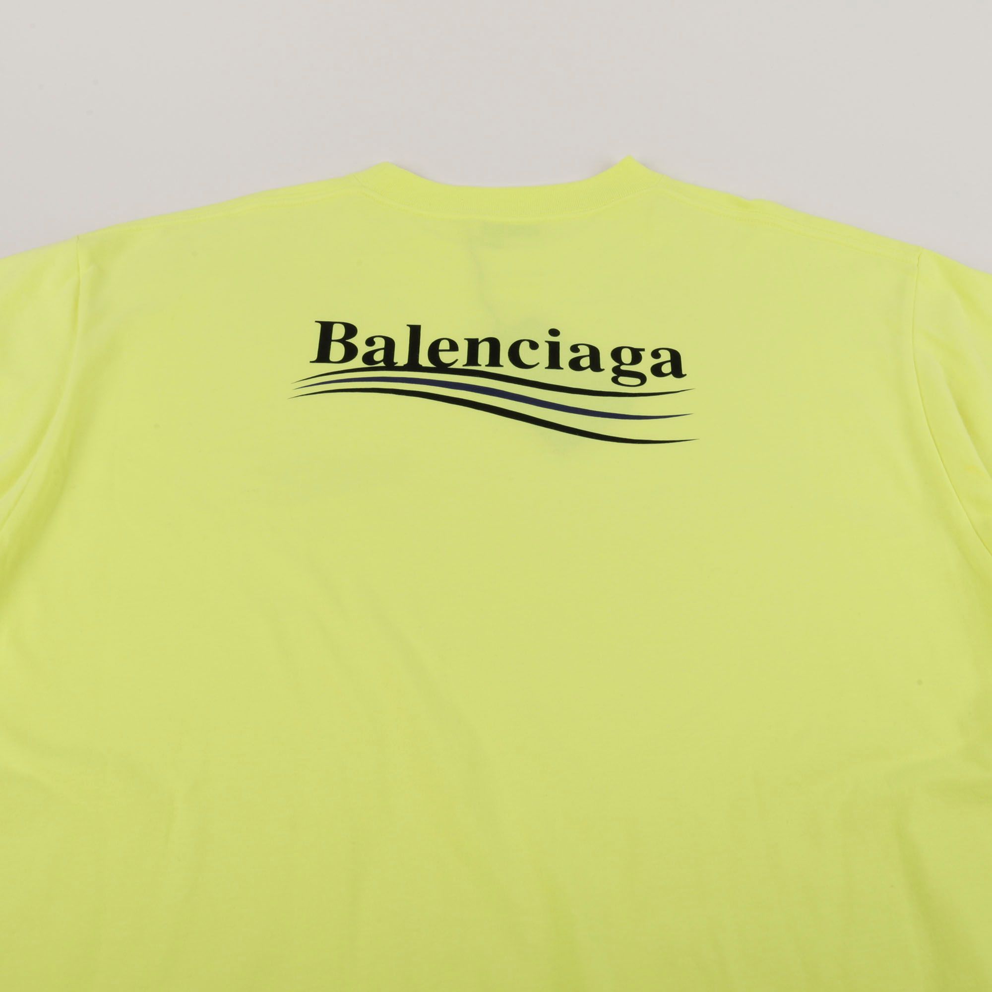 Balenciaga Neon Color Cotton Wave Logo T-Shirt 641655