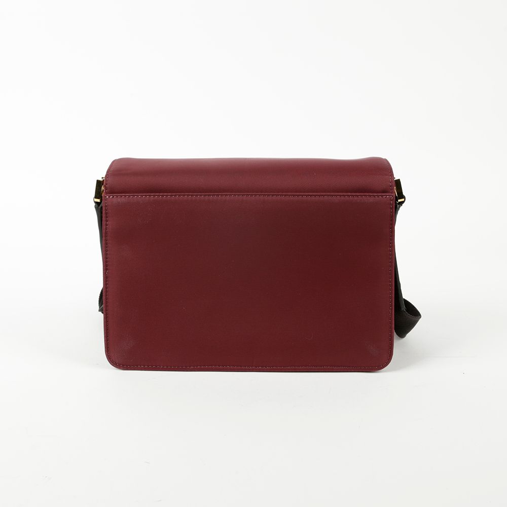 Marni Medium Burgundy Soft Nylon Trunk Shoulder Crossbody
