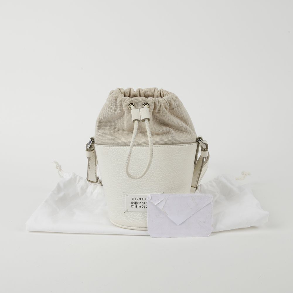 Maison Margiela Micro White Leather 5AC Bucket Shoulder