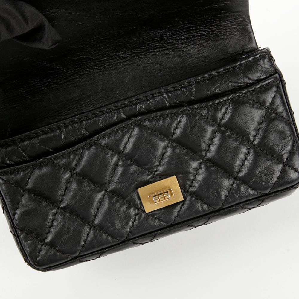 CHANEL Black Vintage Calf 2.55 Chain Belt Bag A57791 | eBay