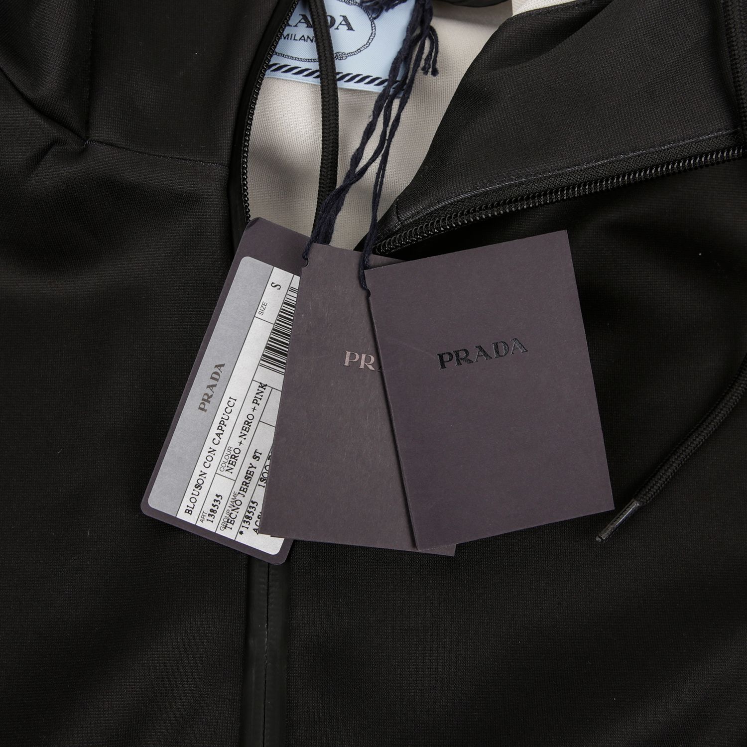 Prada Black Poly Blend Printing Hooded Vest Jacket 138535 | eBay