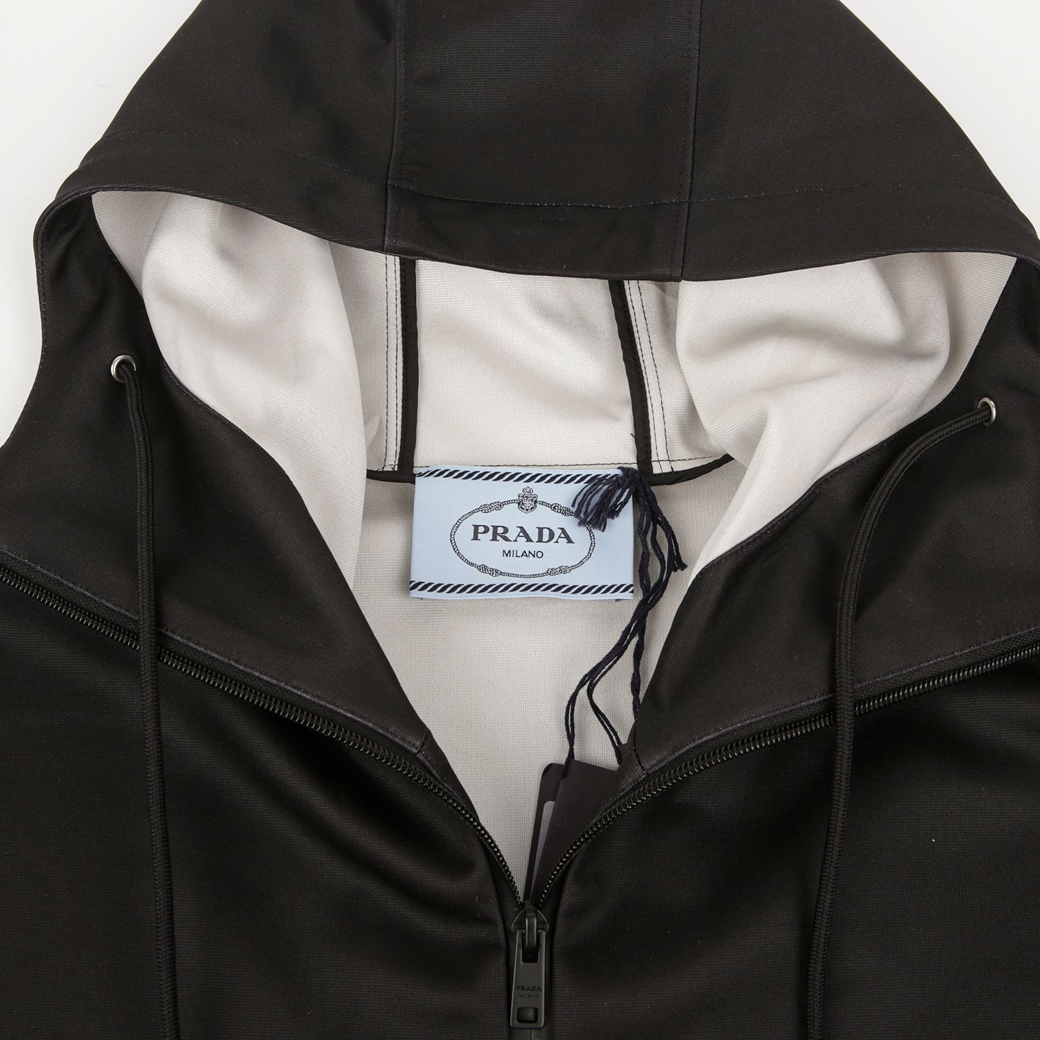 Prada Black Poly Blend Printing Hooded Vest Jacket 138535 | eBay