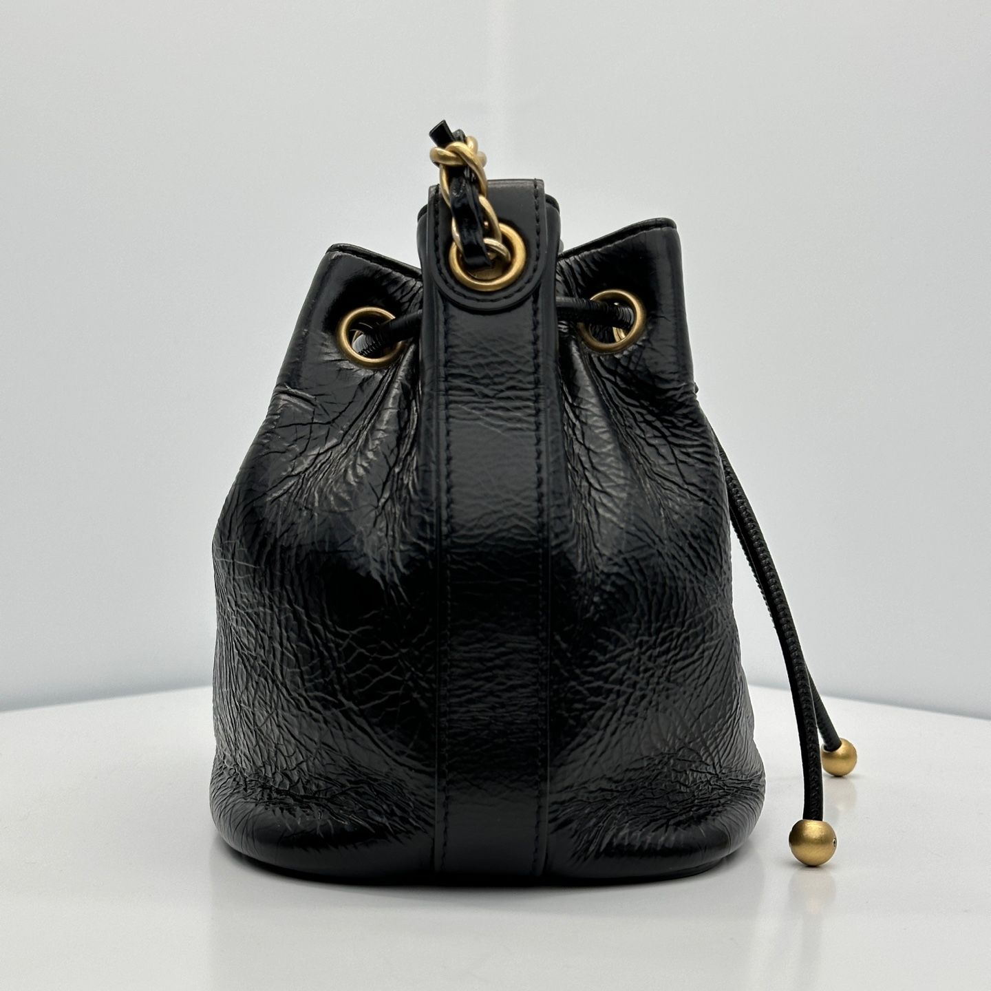 CHANEL Vintage CC Logo Drawstring Bag in Calfskin 30 Series