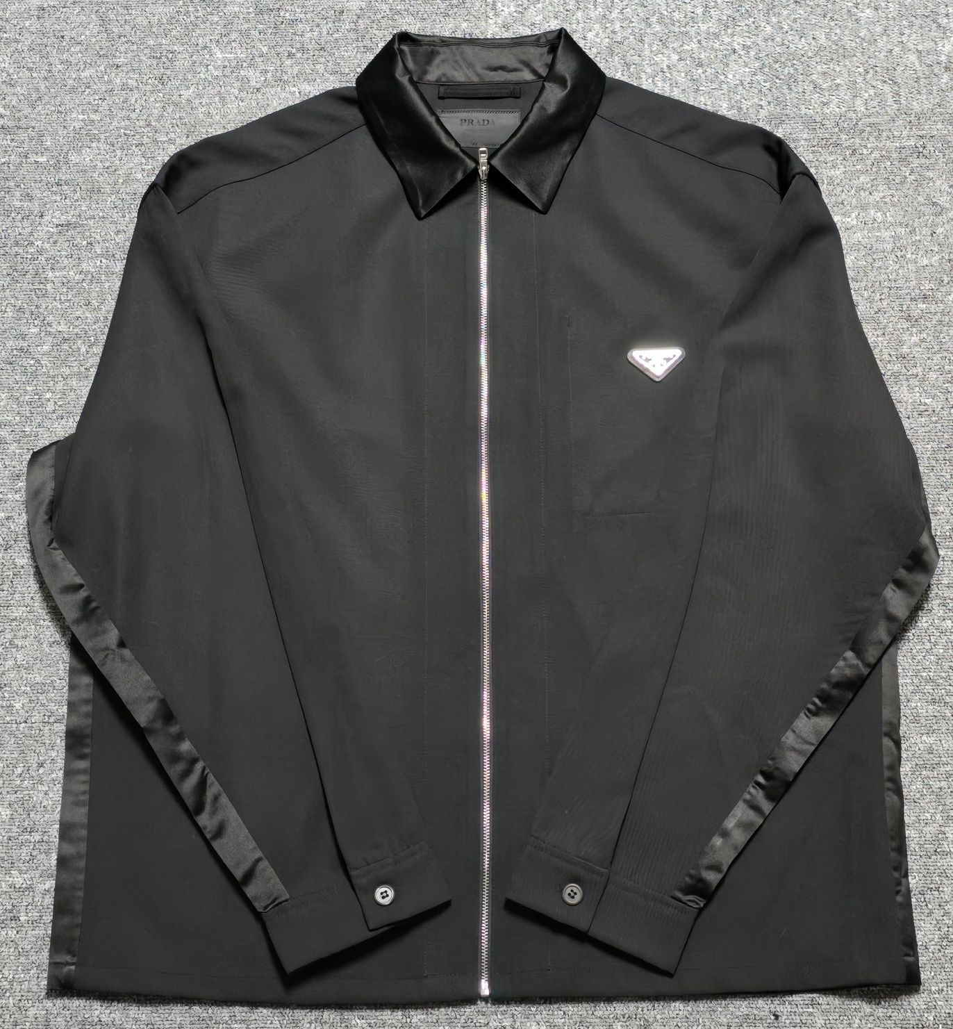 Prada Wool Logo Zip-Up Shirt Jacket 110 69469809 | eBay