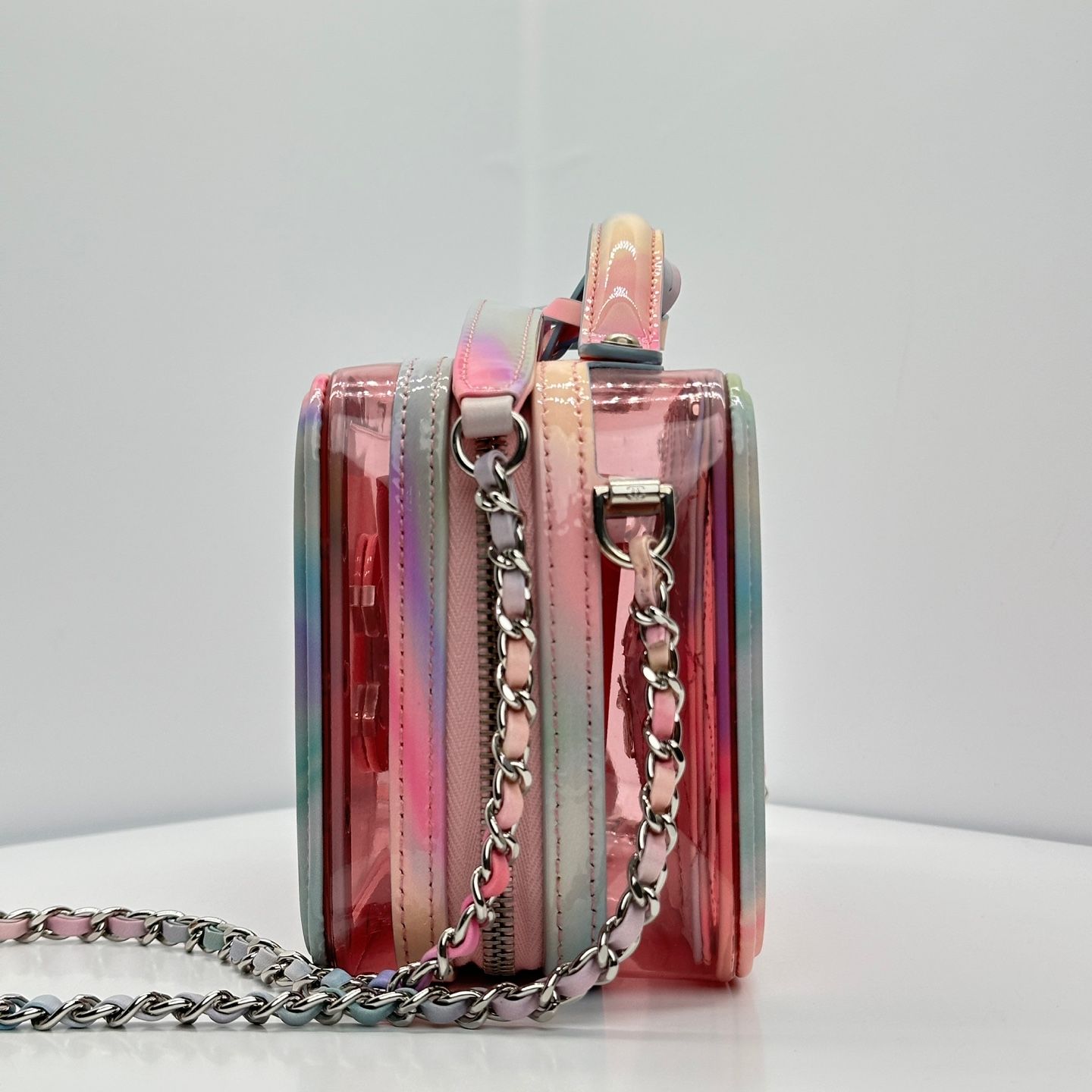 CHANEL PVC Transparent Filigree Vanity Top Handle Tote
