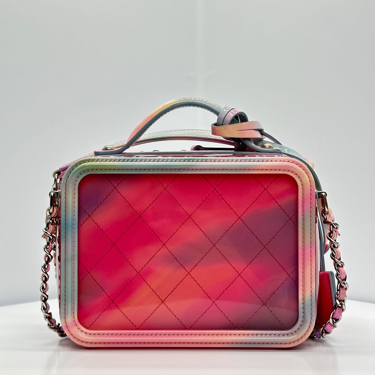 CHANEL PVC Transparent Filigree Vanity Top Handle Tote