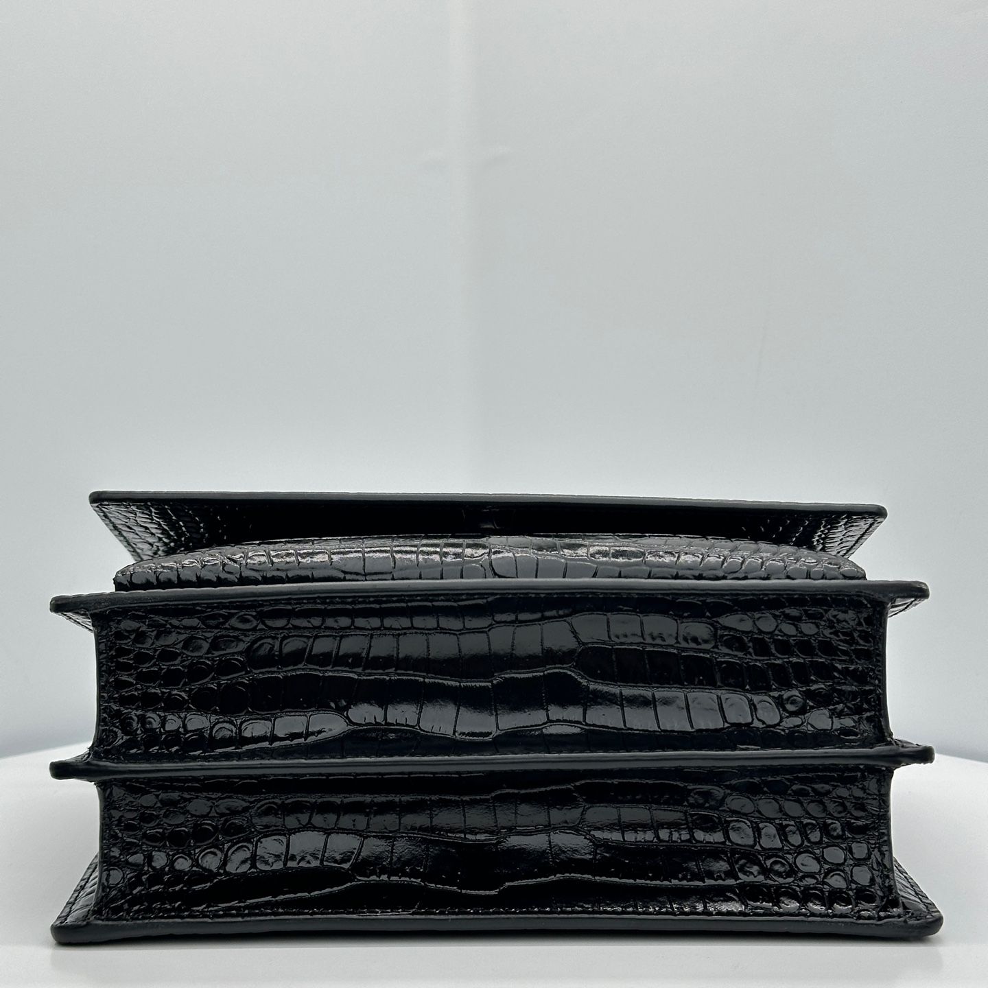 Saint Laurent Embossed Medium Leather Crossbody Bag Black