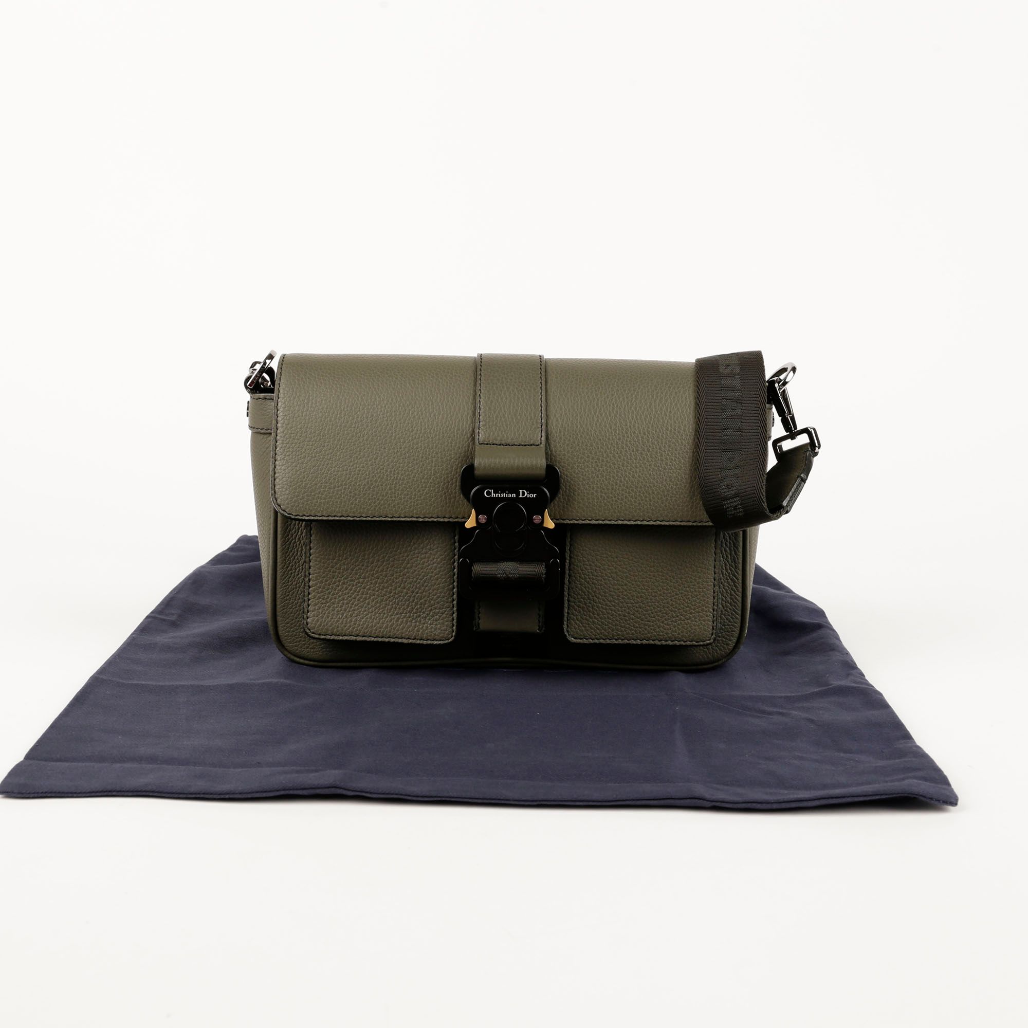 Dior Black Ultra Matte Calfskin Saddle Belt Pouch | myGemma