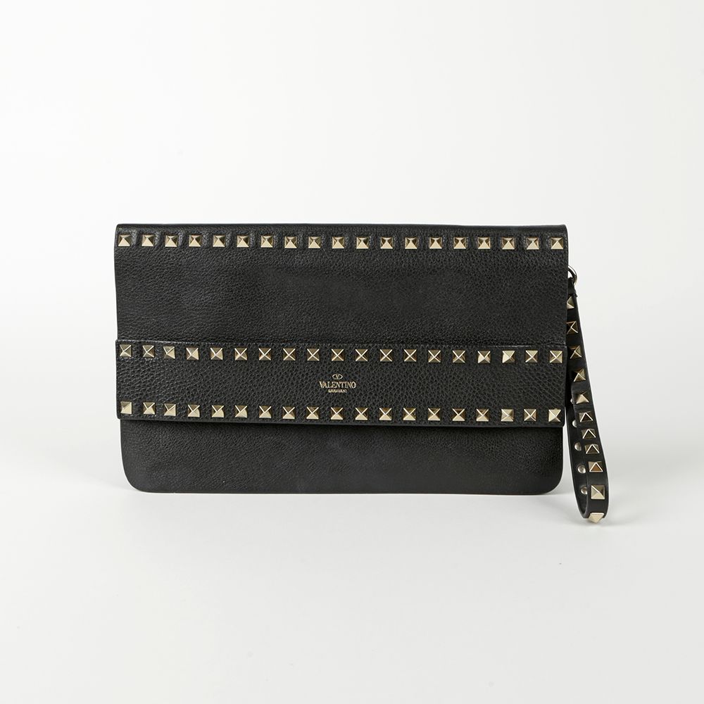 Valentino Rockstud Fold Over Strap Clutch 2B0E80 78448411 | eBay