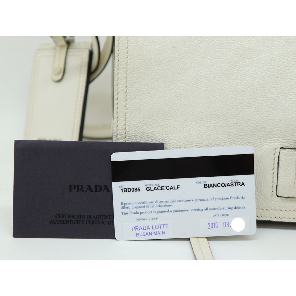 Prada gray leather studded Etiquette crossbody bag – My