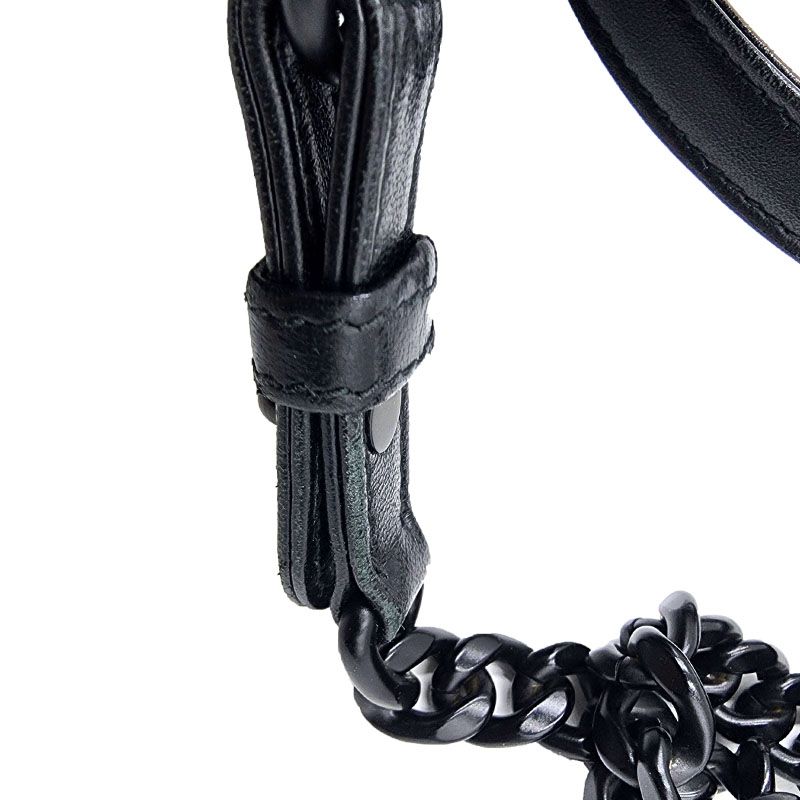 PRADA　ブラックアクセサリーケース PRADA(プラダ) Metal appliqué saffiano chain shoulder bag