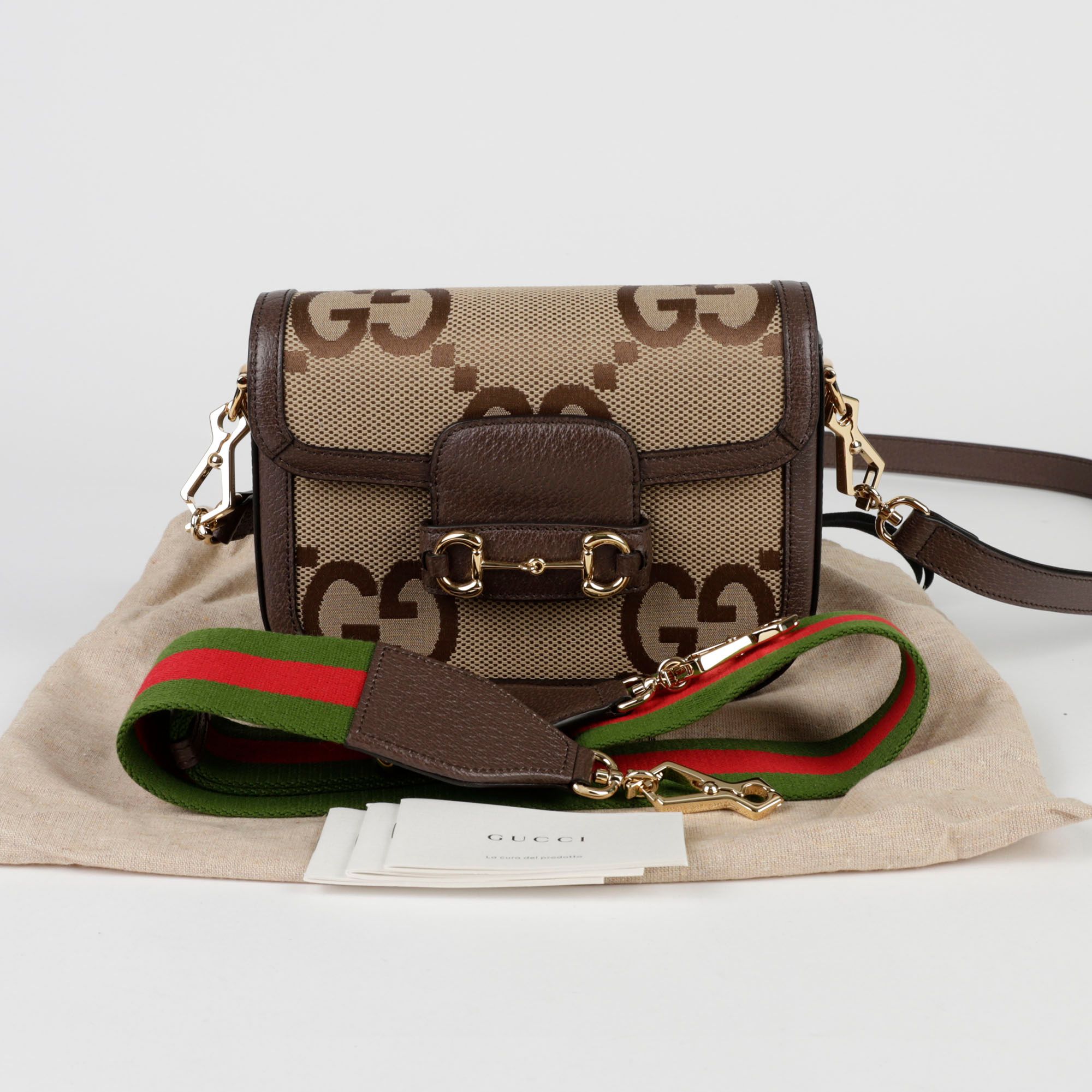 Gucci Horsebit 1955 Jumbo GG Mini Shoulder Bag 658574 Gucci Horsebit 1955 Jumbo GG Mini Shoulder Bag 658574