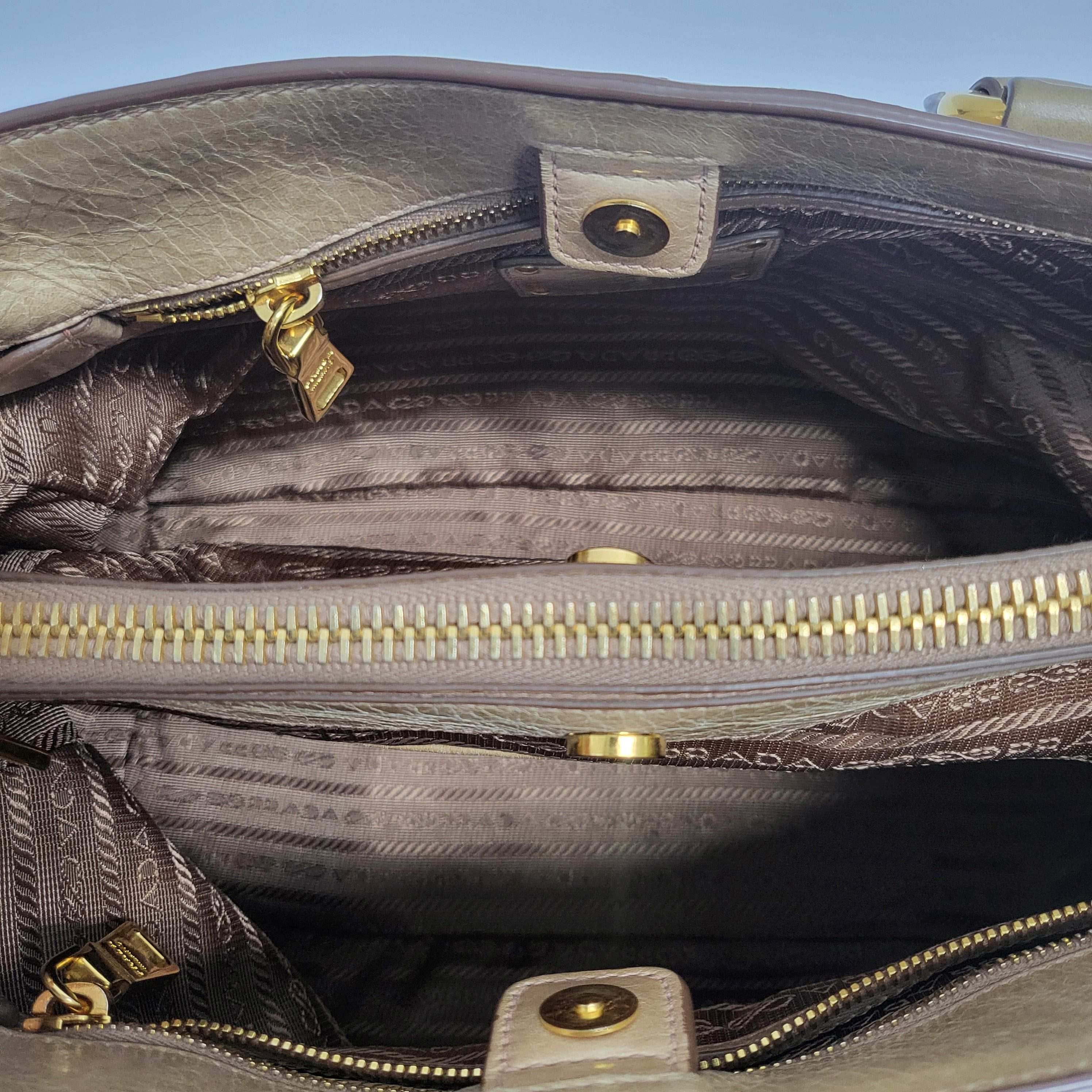 Prada Vitello Shine Gold 2way Tote Bag BN2533 84165090 | eBay