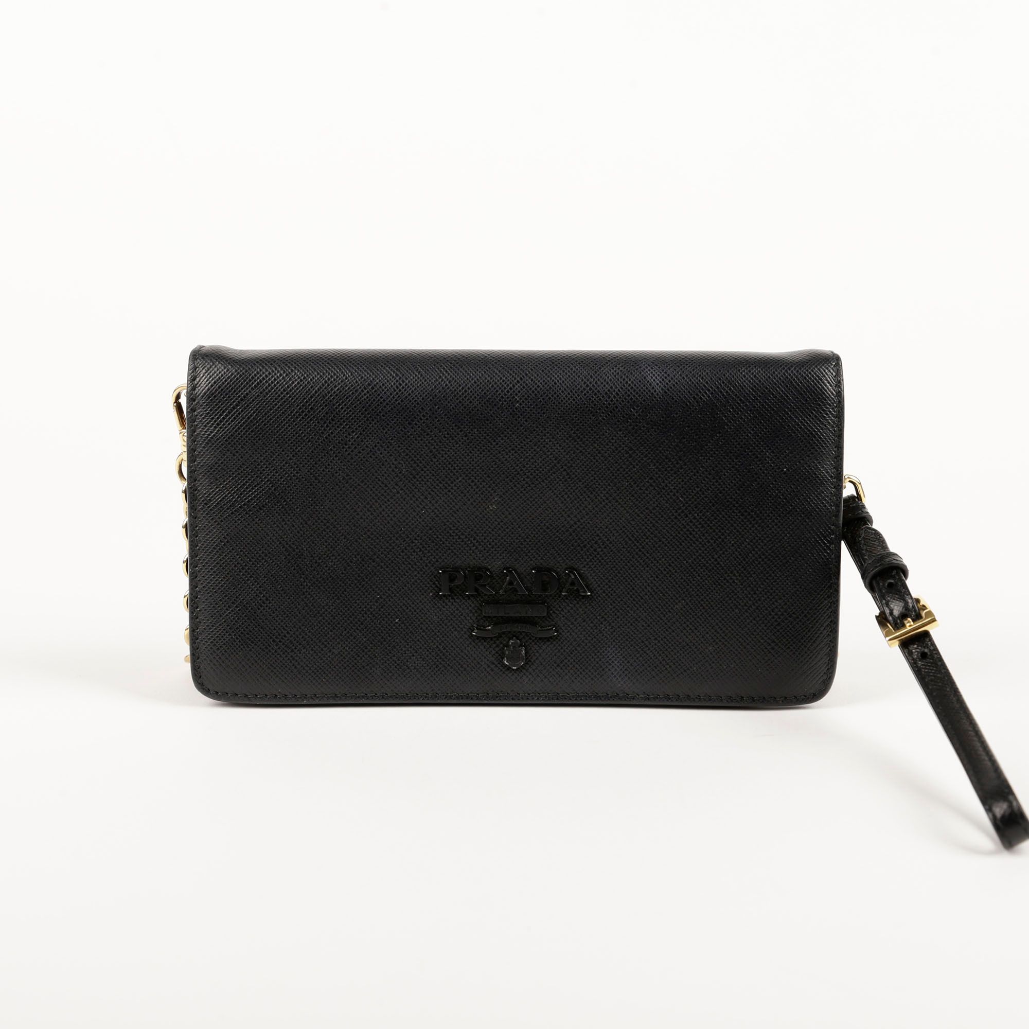 Prada Monochrome Chain Mini Wallet & Crossbody 1DH029 | eBay