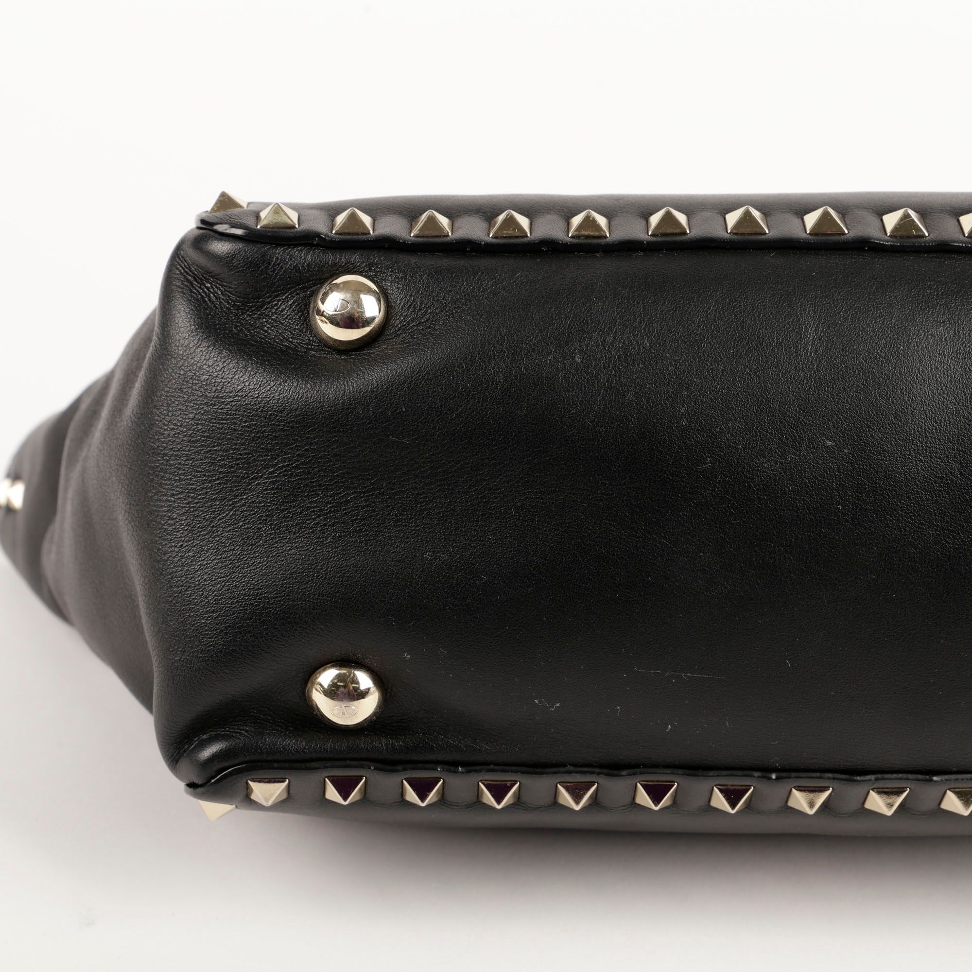 Valentino Small Rockstud Trapeze Tote and Shoulder Bag