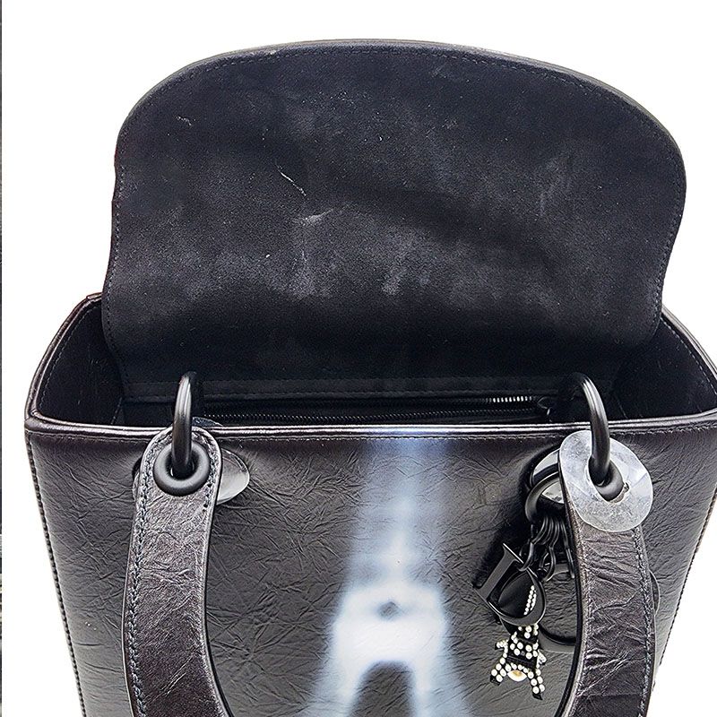 Dior Lady Black & White Medium Eiffel Tower Print