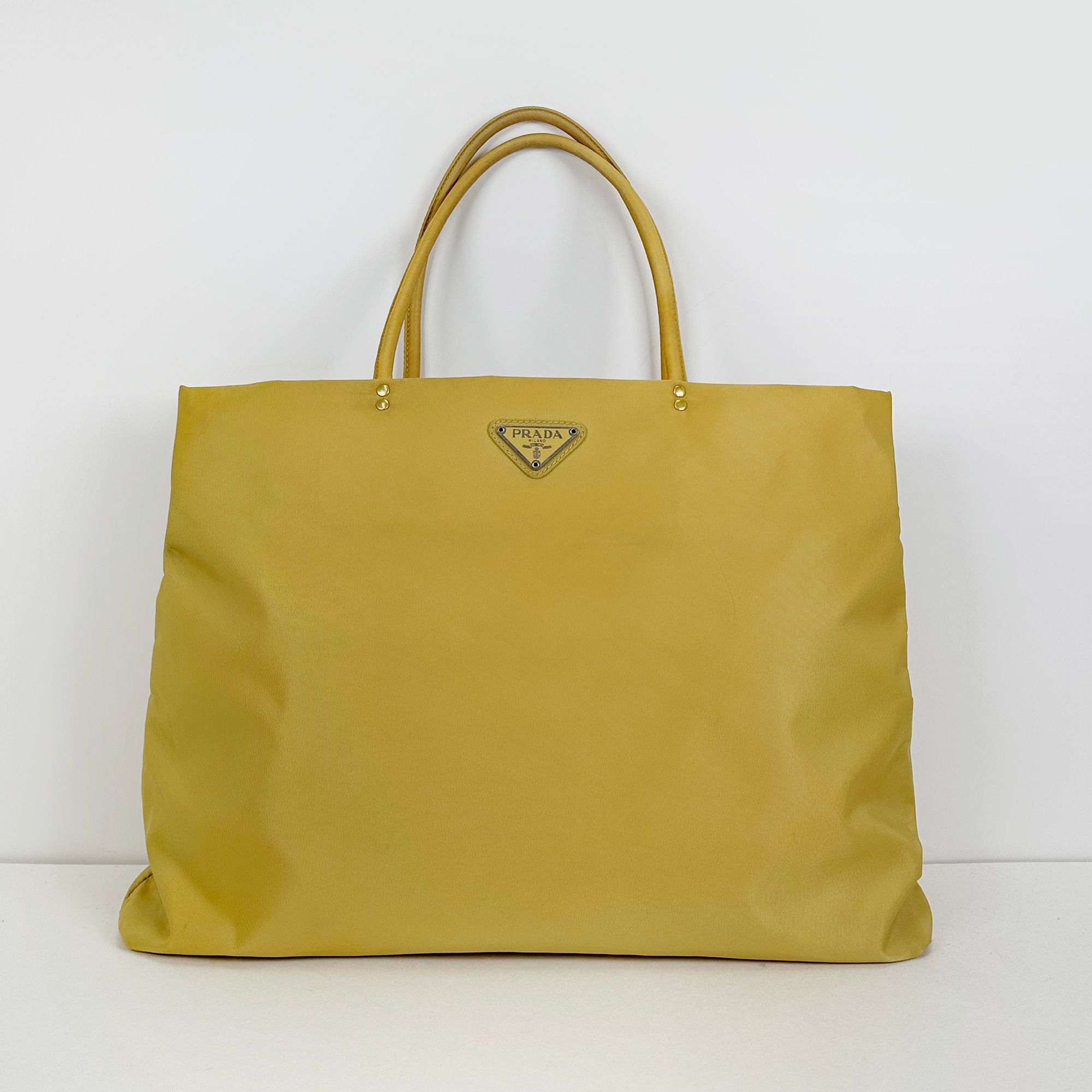 Prada Vintage Yellow Shopper Bag Tote Shoulder Bag 4PPRB1593