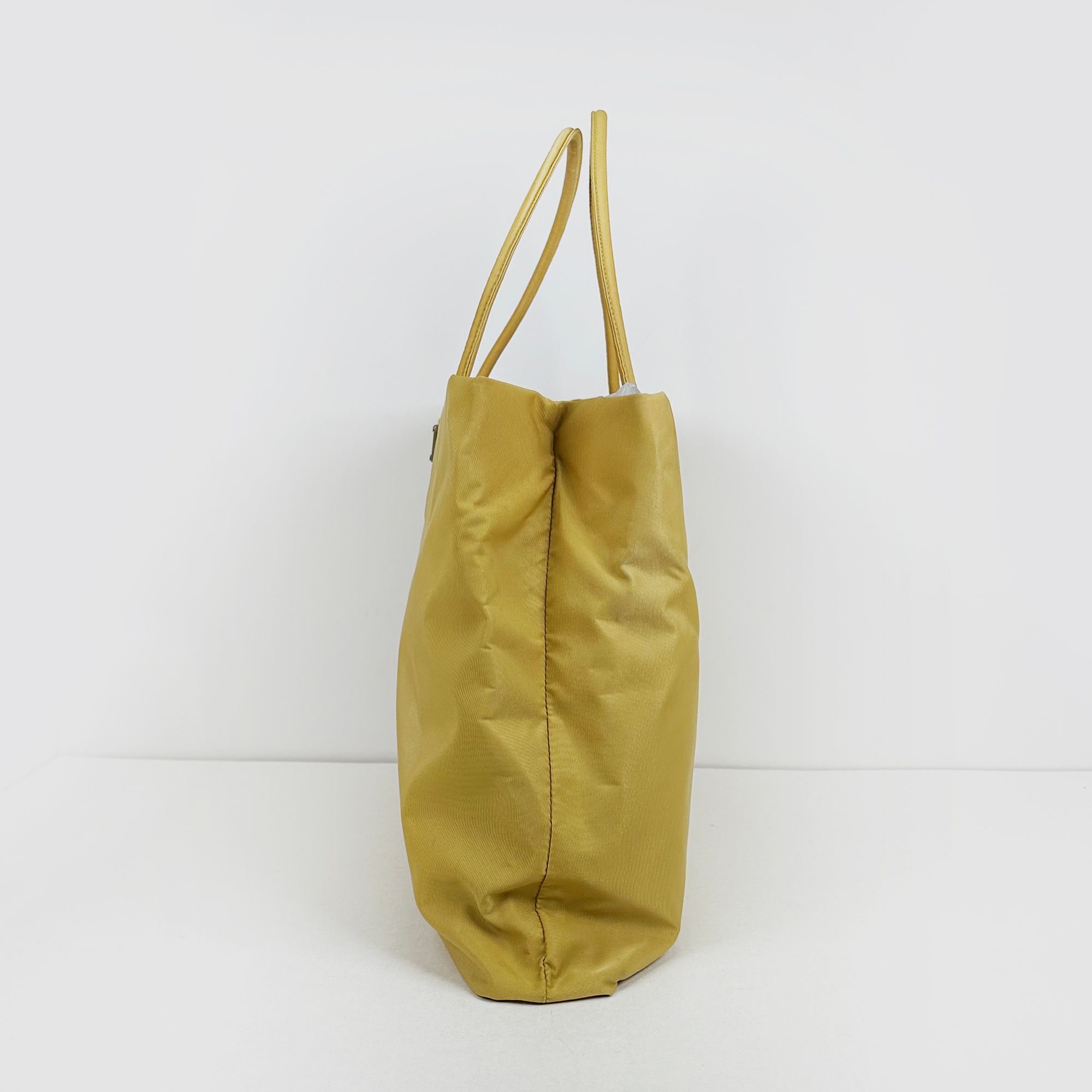Prada Vintage Pocono Yellow Shopper Tote Shoulder Bag