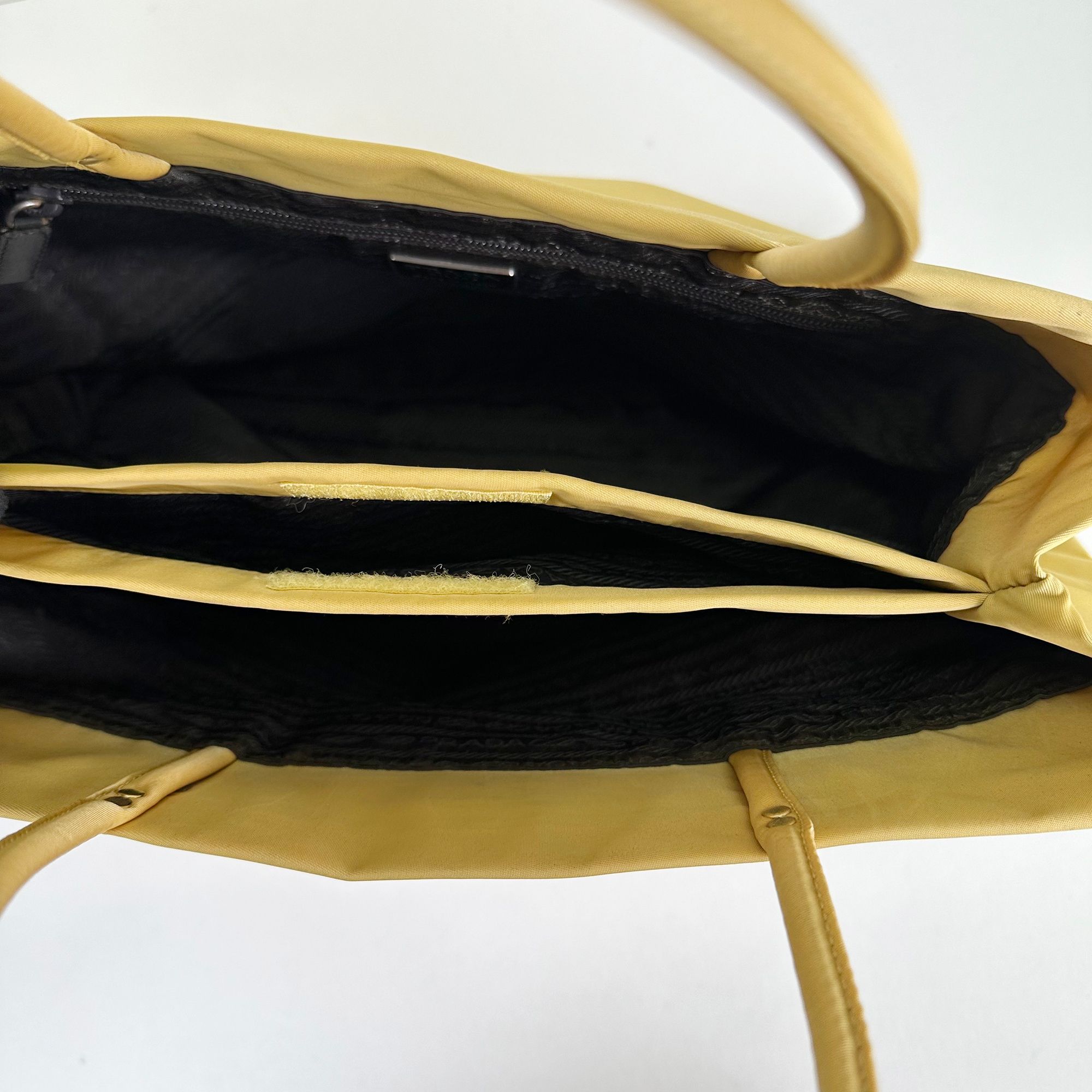 Prada Vintage Pocono Yellow Shopper Tote Shoulder Bag