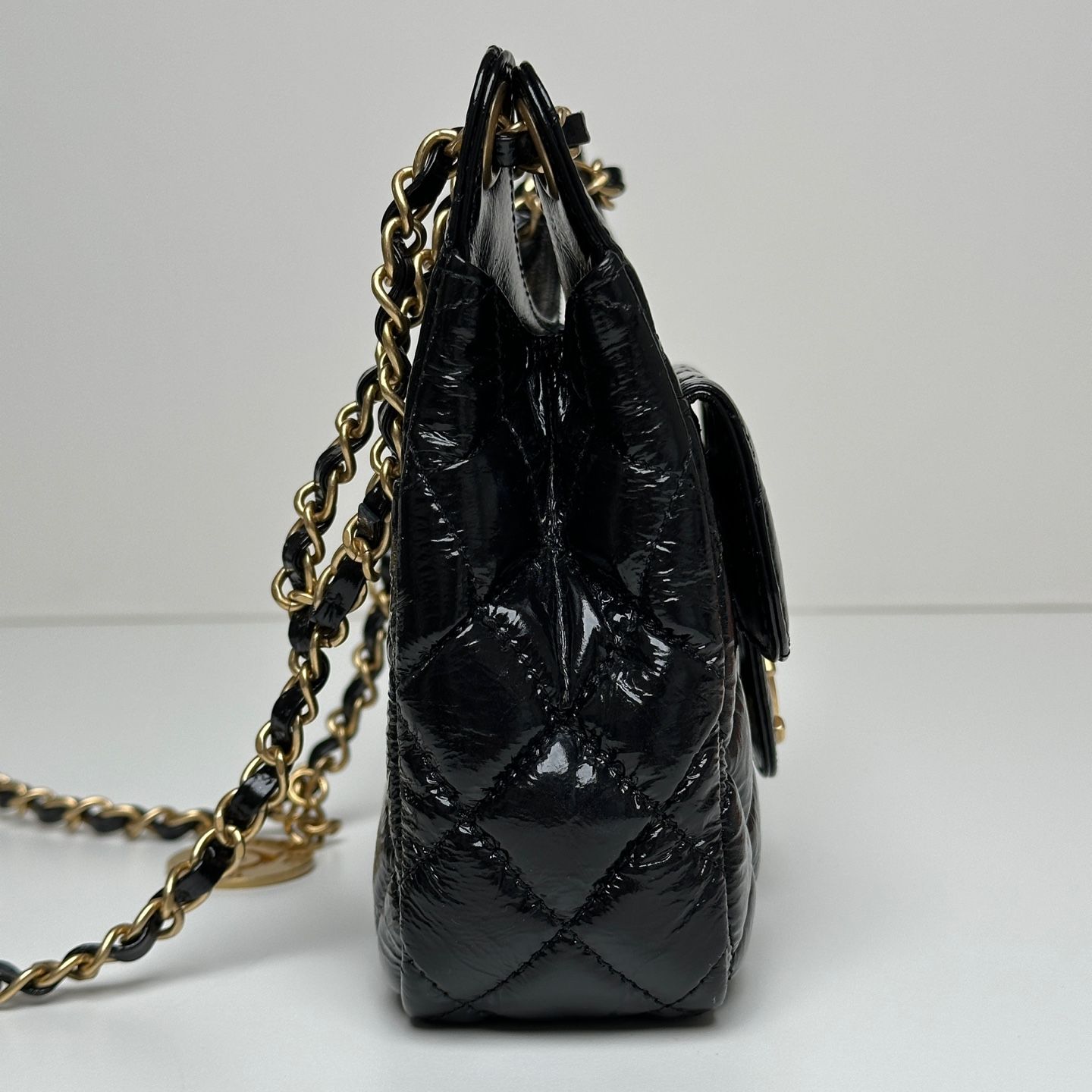 品質が完璧 Black Shiny Bag Hobo CHANEL Small eBay | 99085236 AS3710 鉄道模型