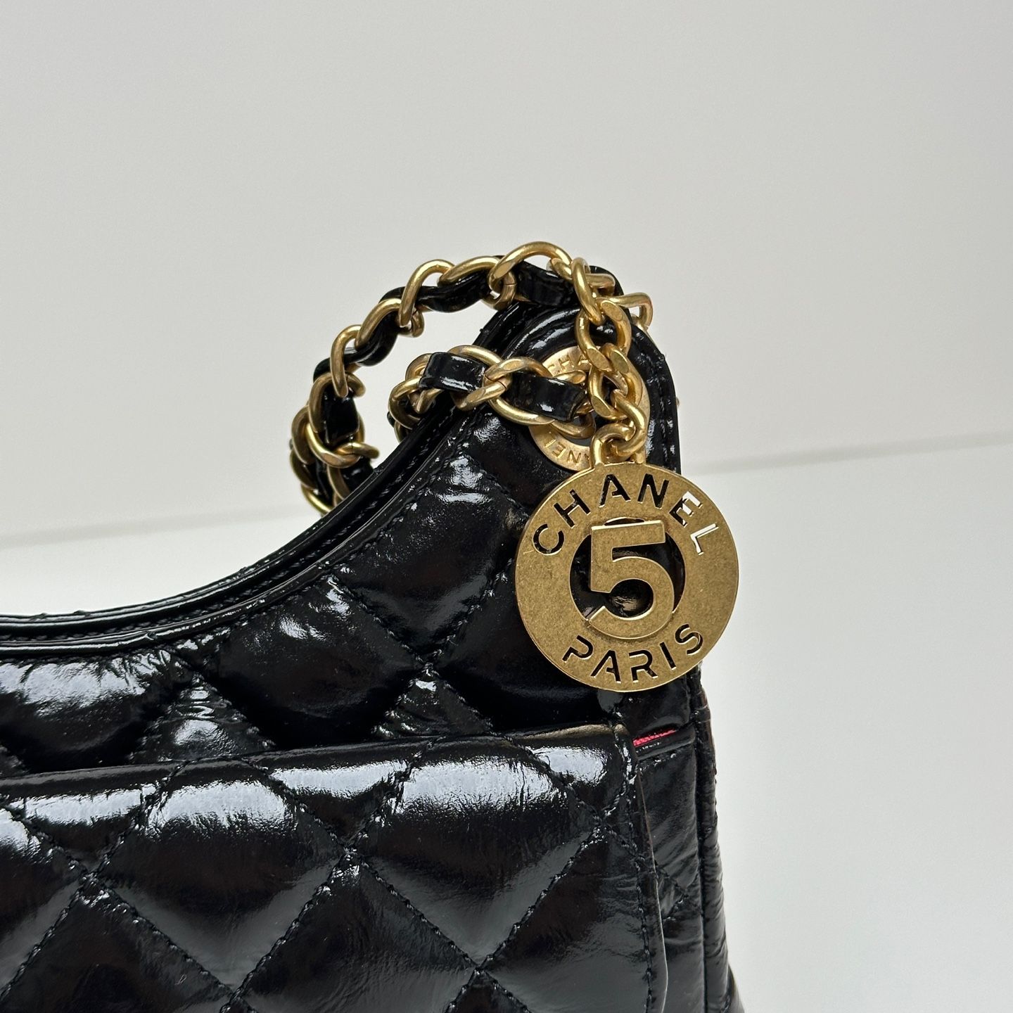 CHANEL Hobo Bag Shiny Black Small AS3710 99085236 | eBay
