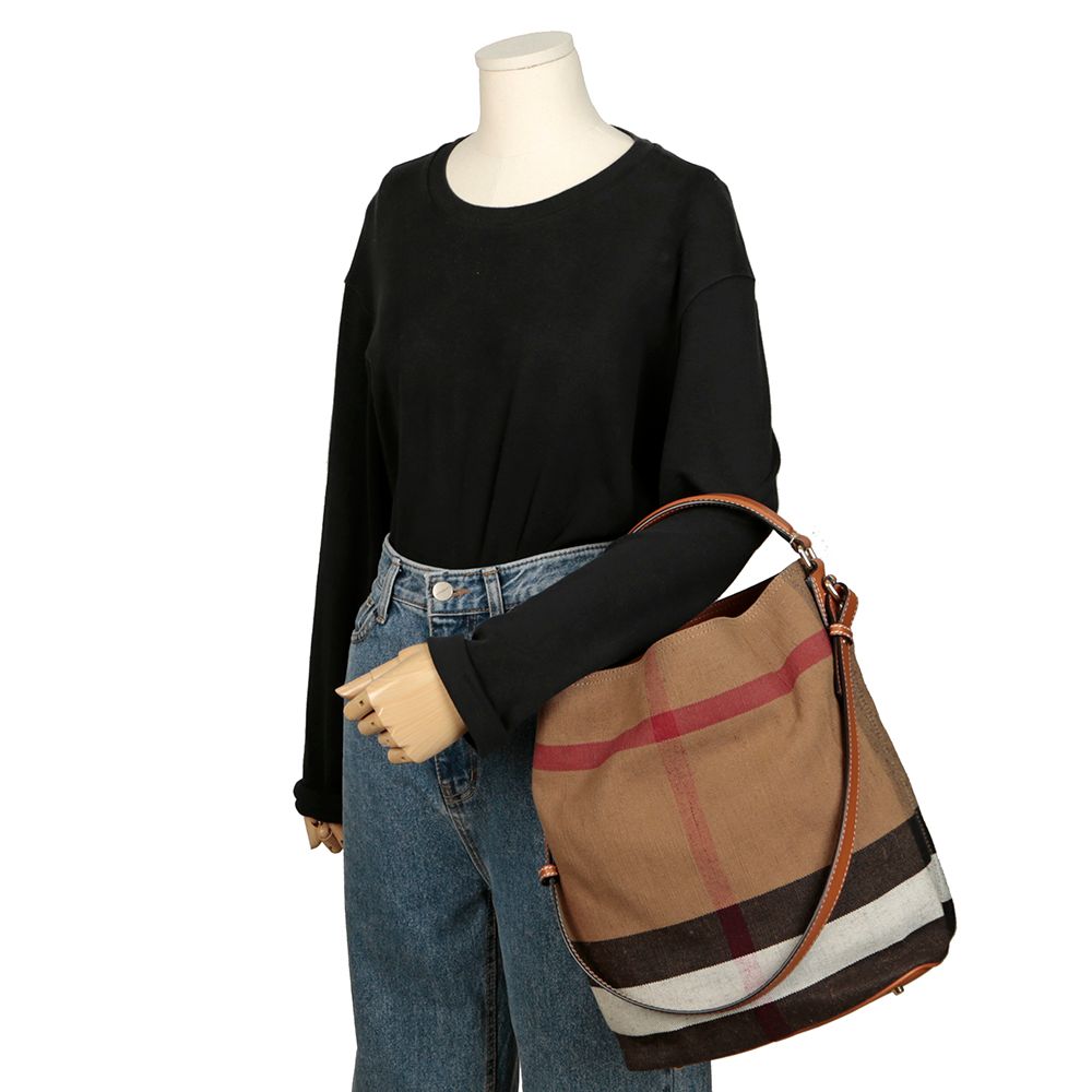 Burberry Checkered Ashby Hobo Tote Shoulder Bag 3945742 | eBay