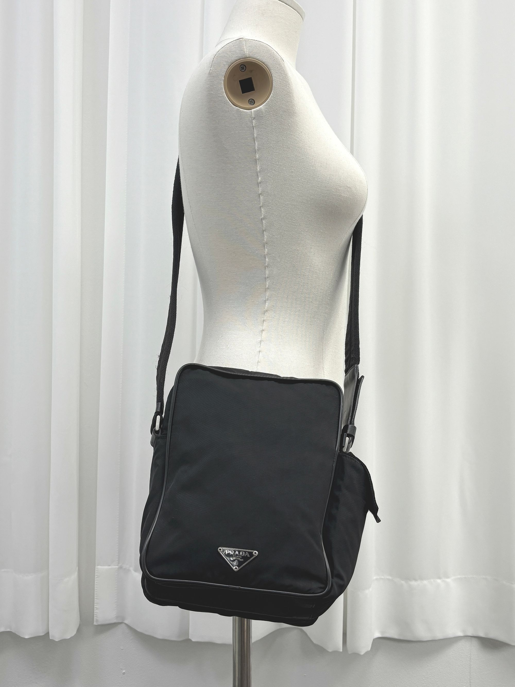 Prada Black Pocono Re-nylon Vintage Square Cross Bag