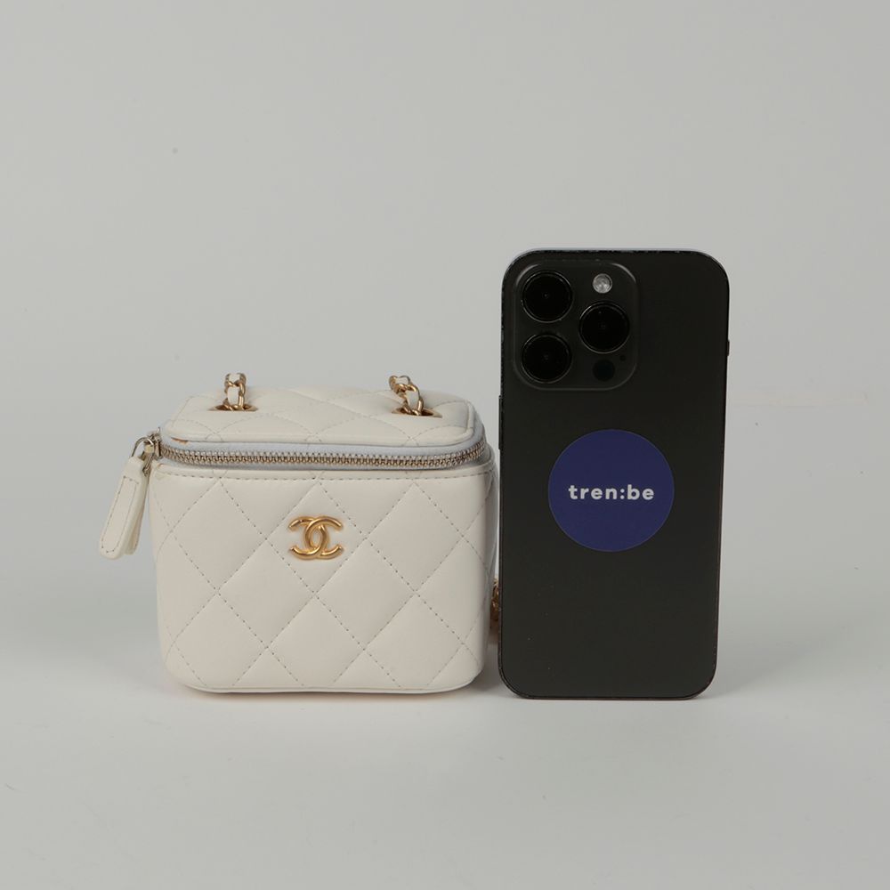 Chanel C19 Small Black Top Handle Bag in Lambskin, Mixed