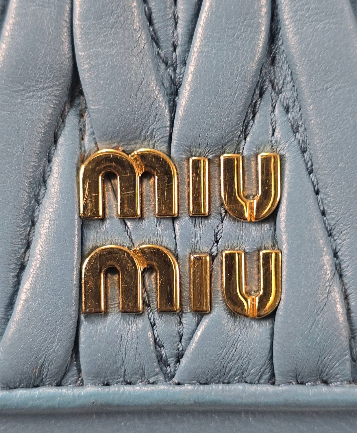 Miu Miu Matelassé Cardholder Marina Blue 10.5 x 8.5 Miu Miu Matelassé Cardholder Marina Blue 10.5 x 8.5
